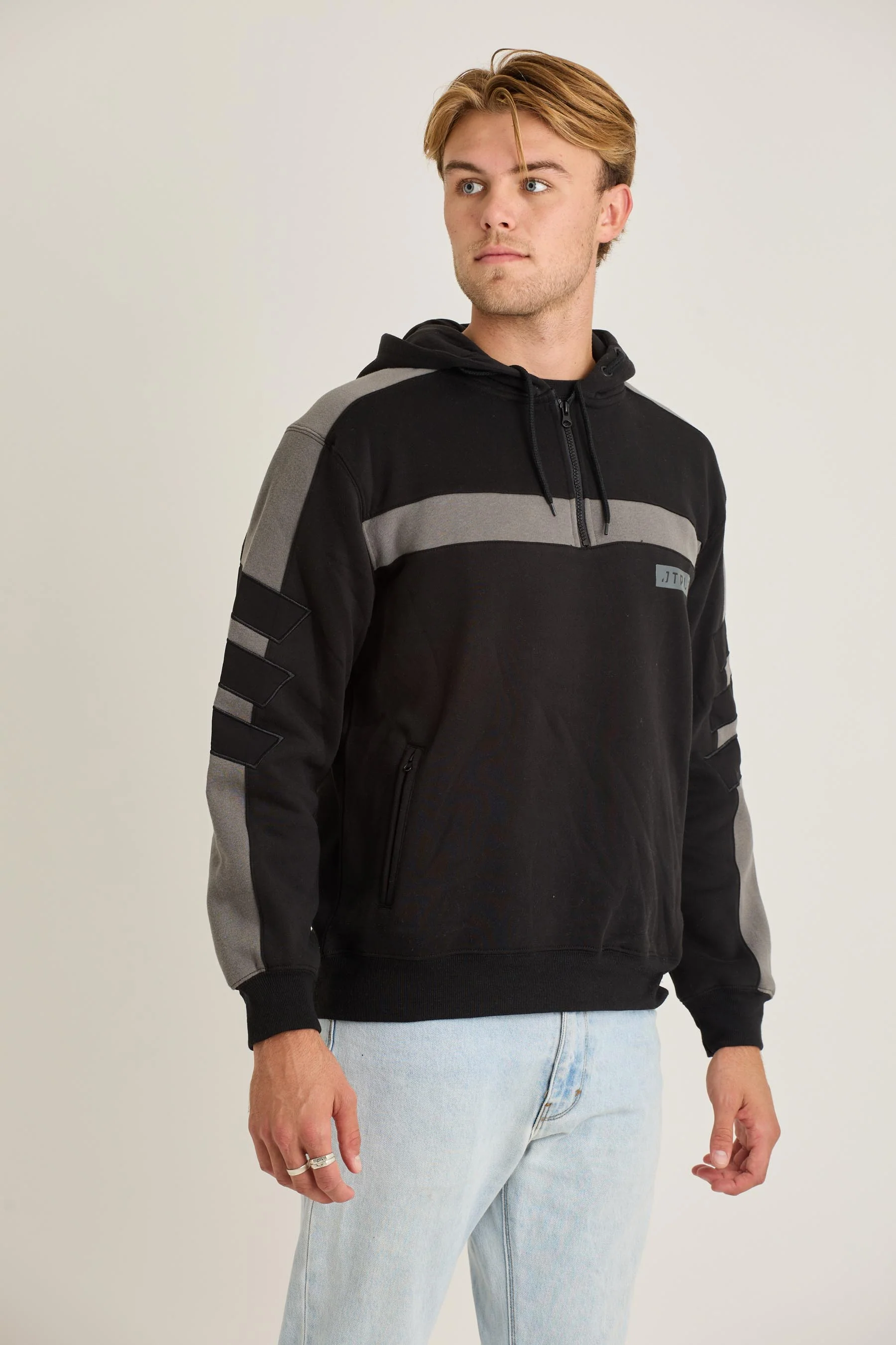 Jetpilot Align 1/4 Zip Hoodie - Black - Image 4