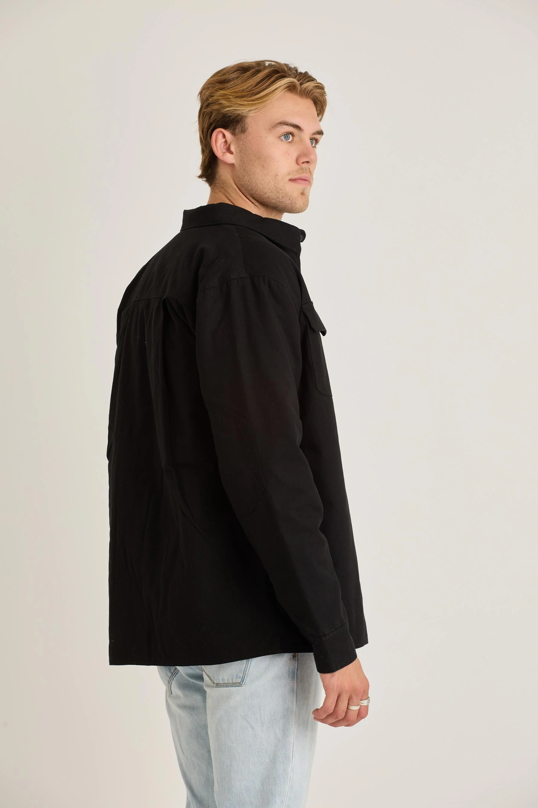 Jetpilot Canvas Mens Jacket - Black - Image 6