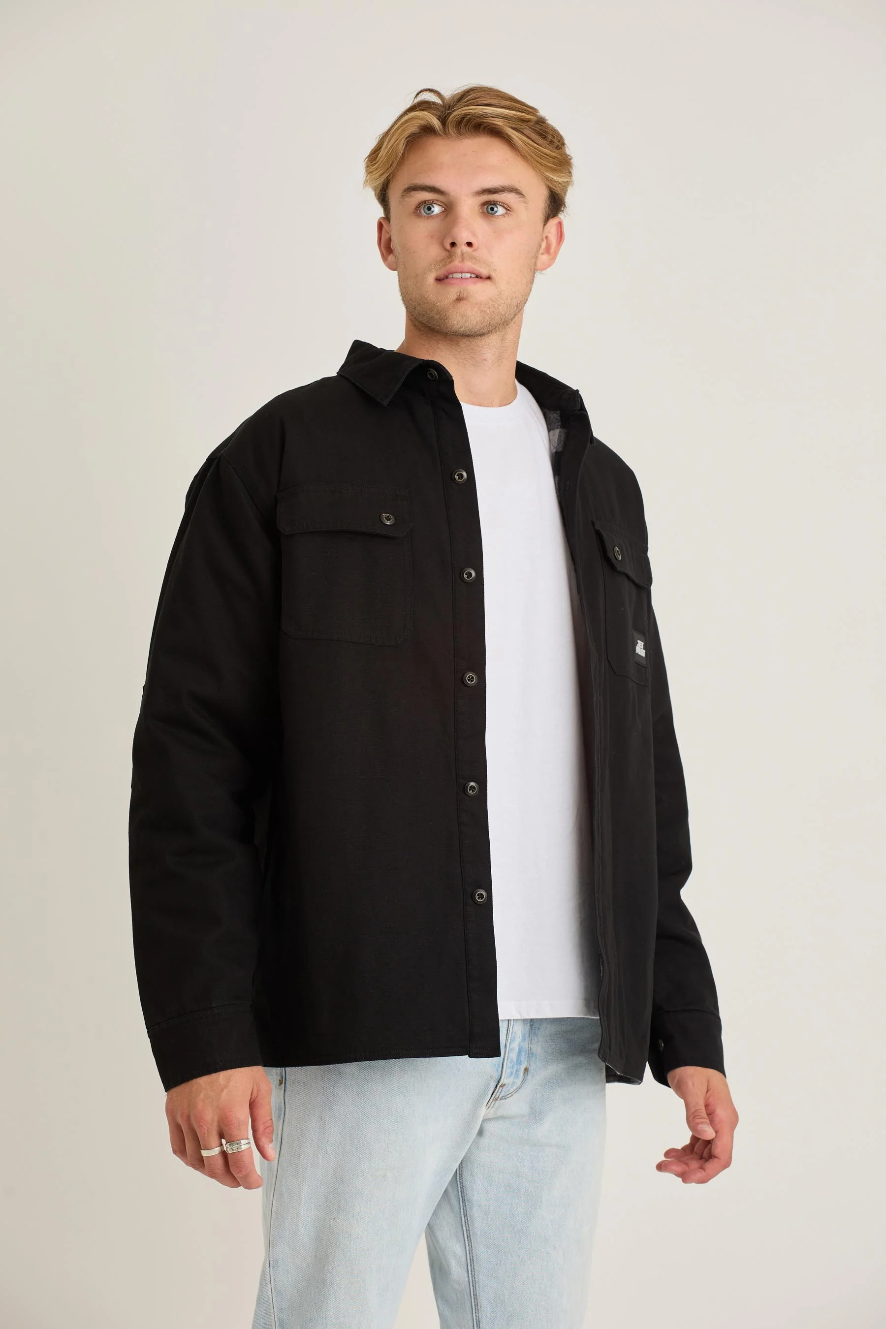 Jetpilot Canvas Mens Jacket - Black - Image 7