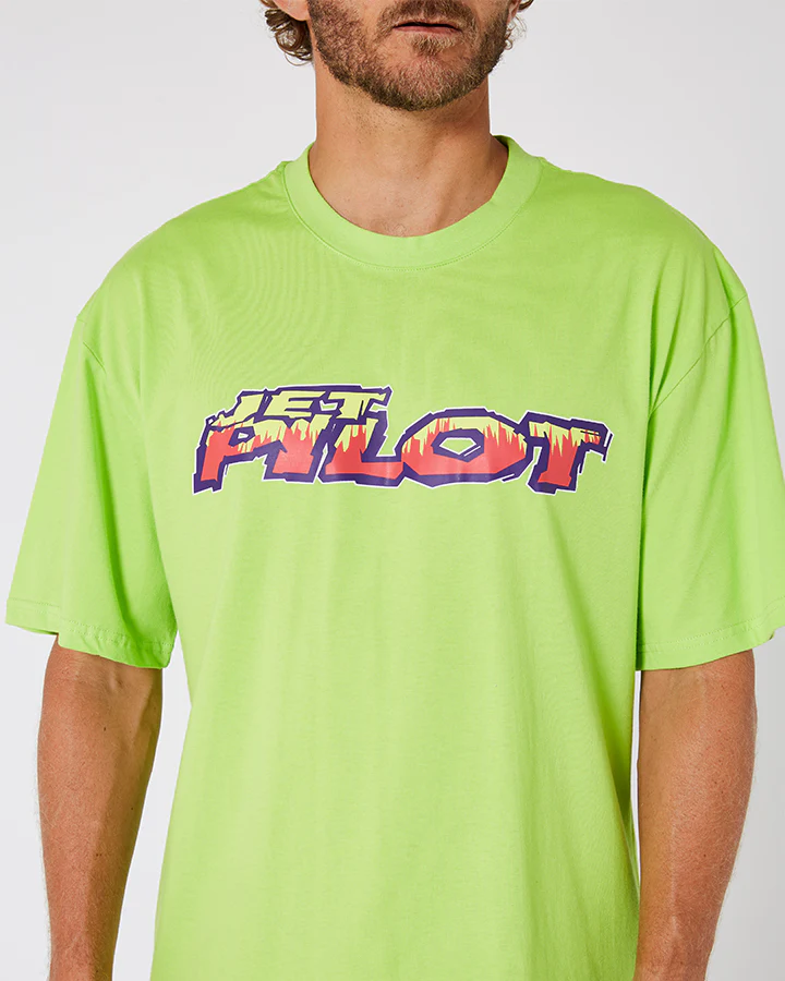 Jetpilot Colour Vision Mens Tee - Neon Lime - Image 3
