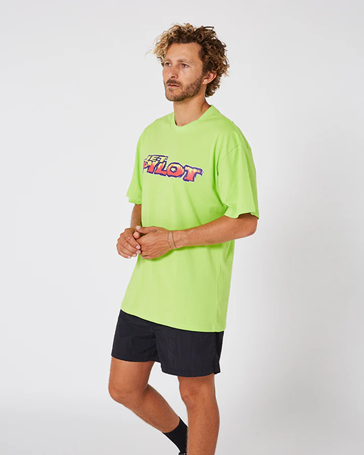 Jetpilot Colour Vision Mens Tee - Neon Lime - Image 4