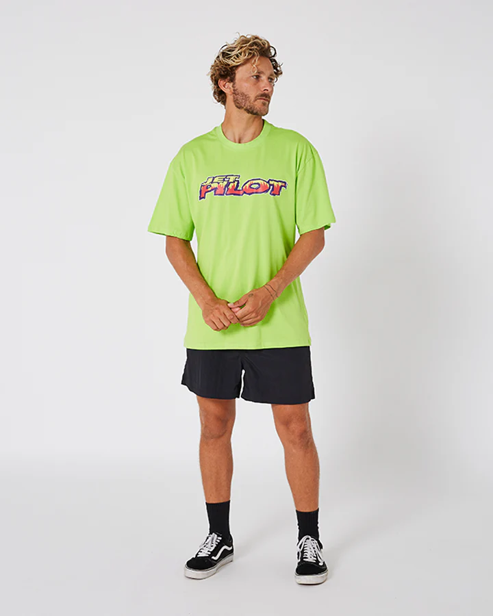 Jetpilot Colour Vision Mens Tee - Neon Lime - Image 5
