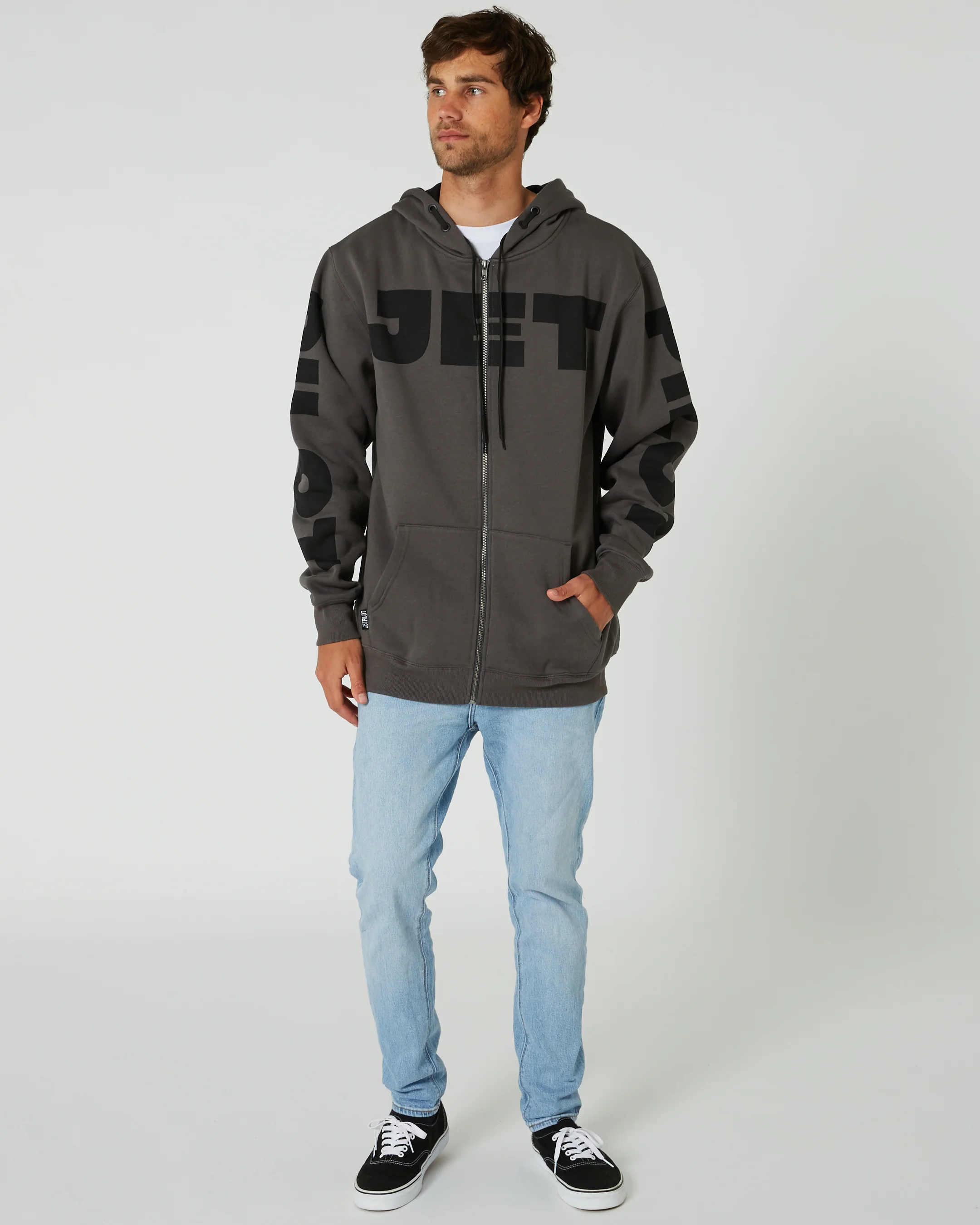 Jetpilot Divided Mens Zip-Up Hoodie - Black - Image 11