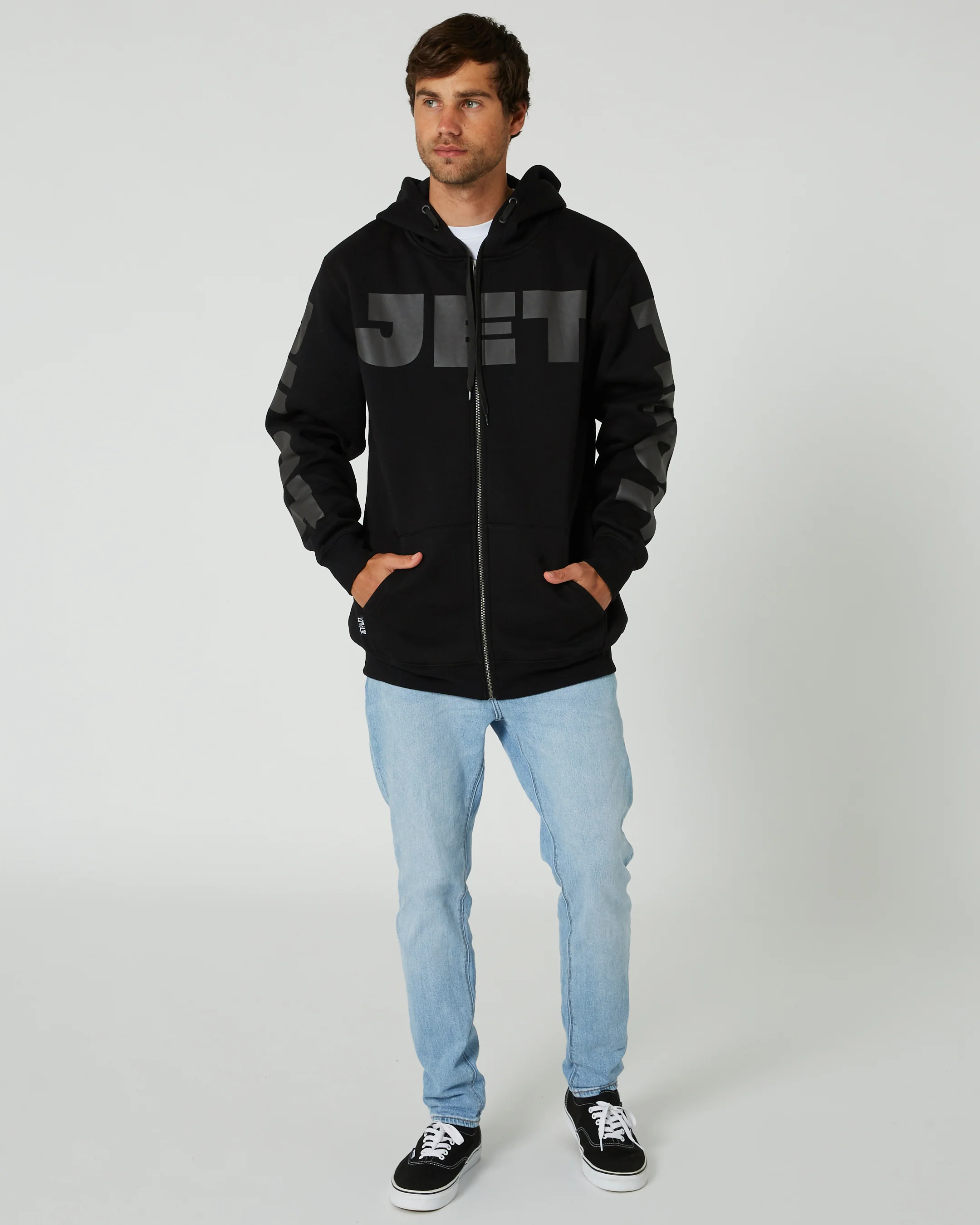 Jetpilot Divided Mens Zip-Up Hoodie - Black - Image 3