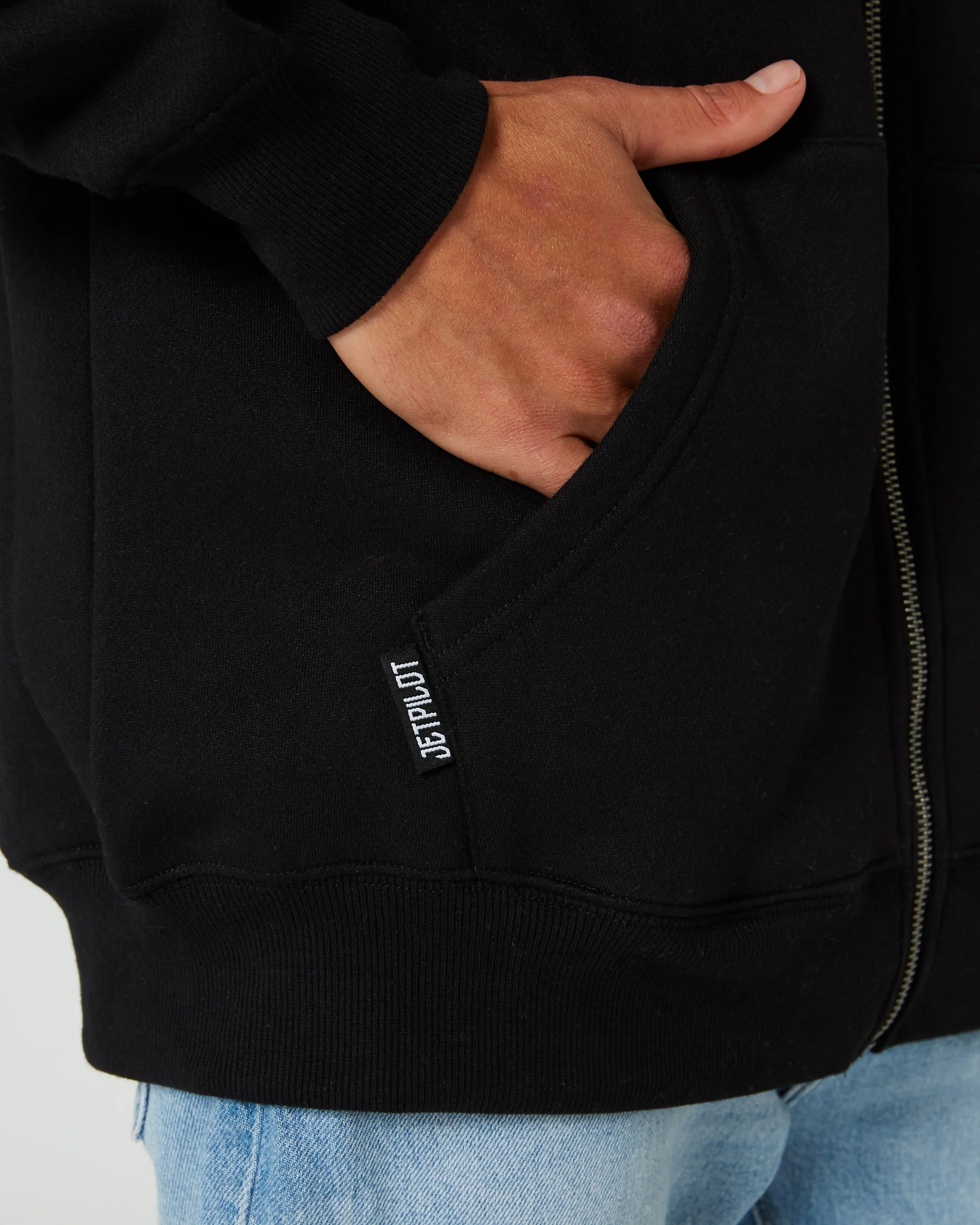Jetpilot Divided Mens Zip-Up Hoodie - Black - Image 6