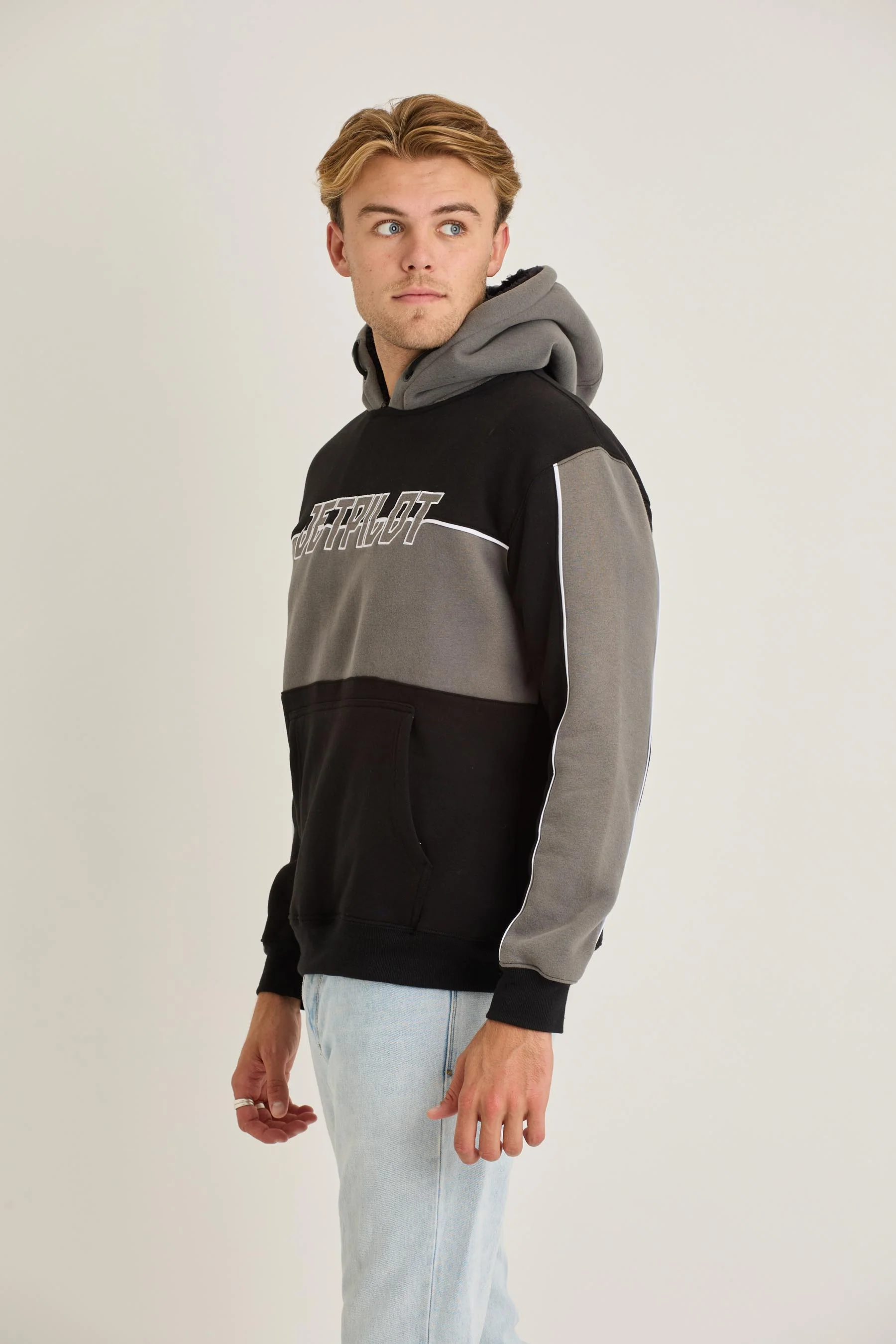 Jetpilot F5 Mens Pullover - Black/Charcoal - Image 3