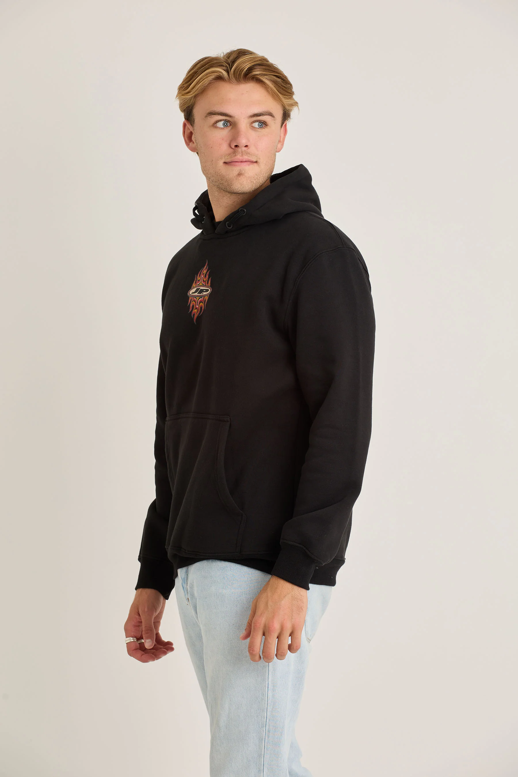 Jetpilot Flames Mens Pullover - Black Wash - Image 3