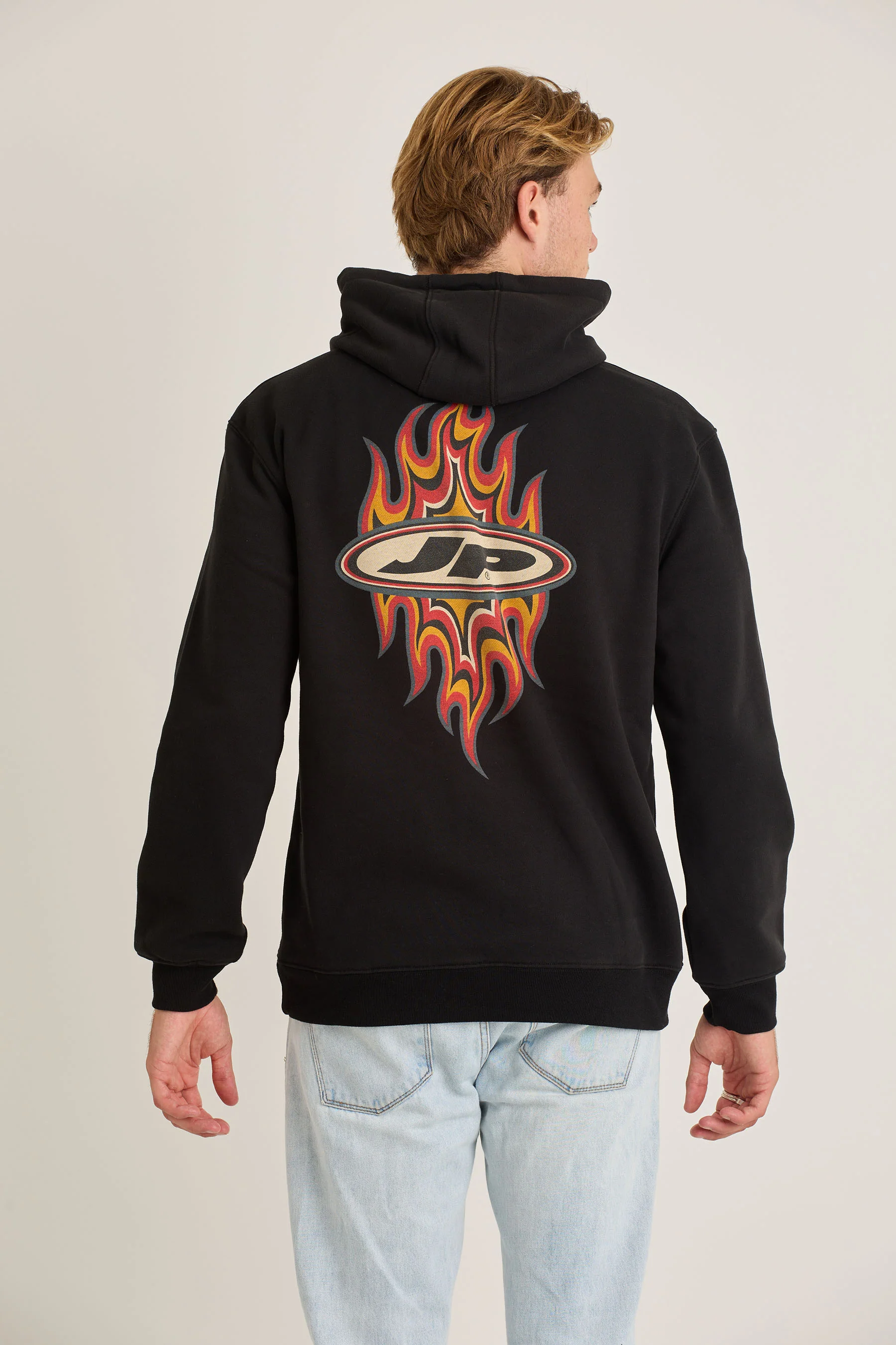Jetpilot Flames Mens Pullover - Black Wash - Image 4