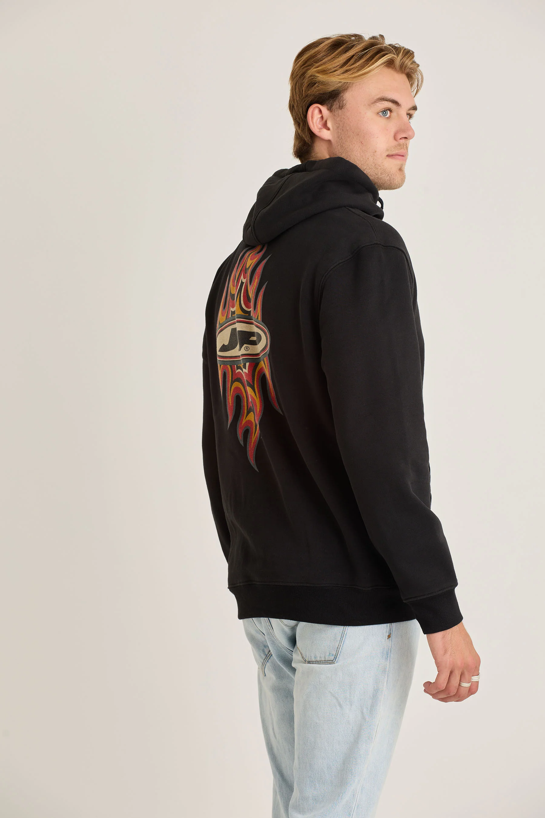 Jetpilot Flames Mens Pullover - Black Wash - Image 5