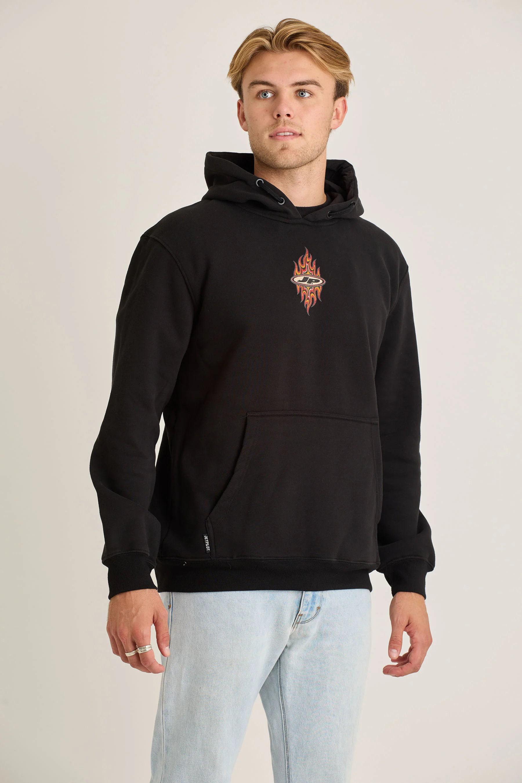Jetpilot Flames Mens Pullover - Black Wash - Image 6