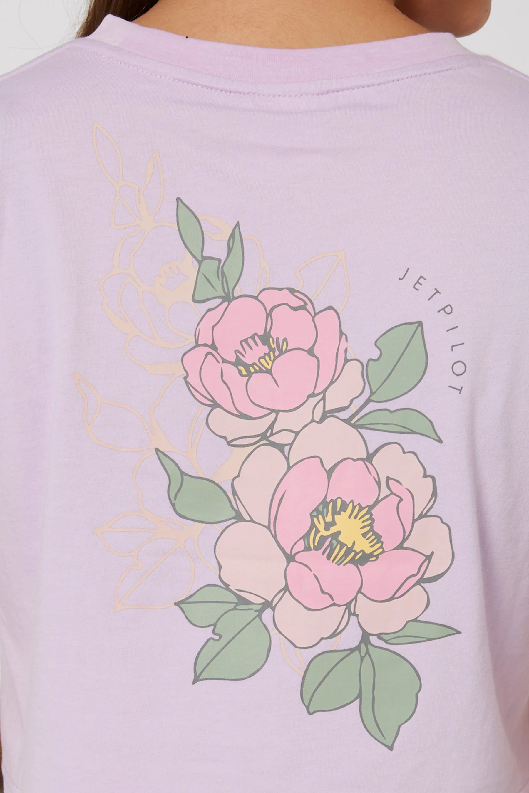 Jetpilot Flora Ladies S/S Crop Tee - Purple - Image 4