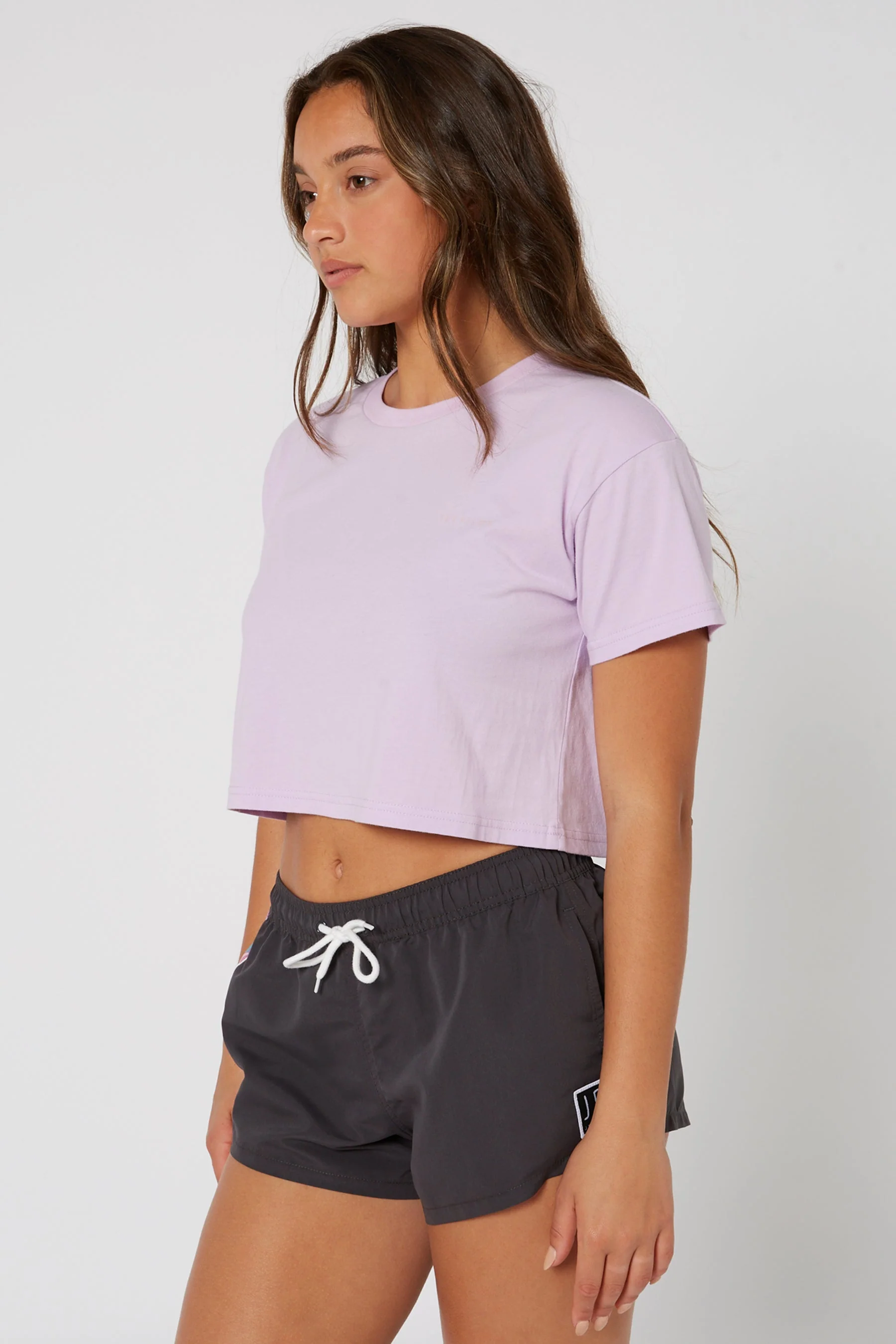 Jetpilot Flora Ladies S/S Crop Tee - Purple - Image 5