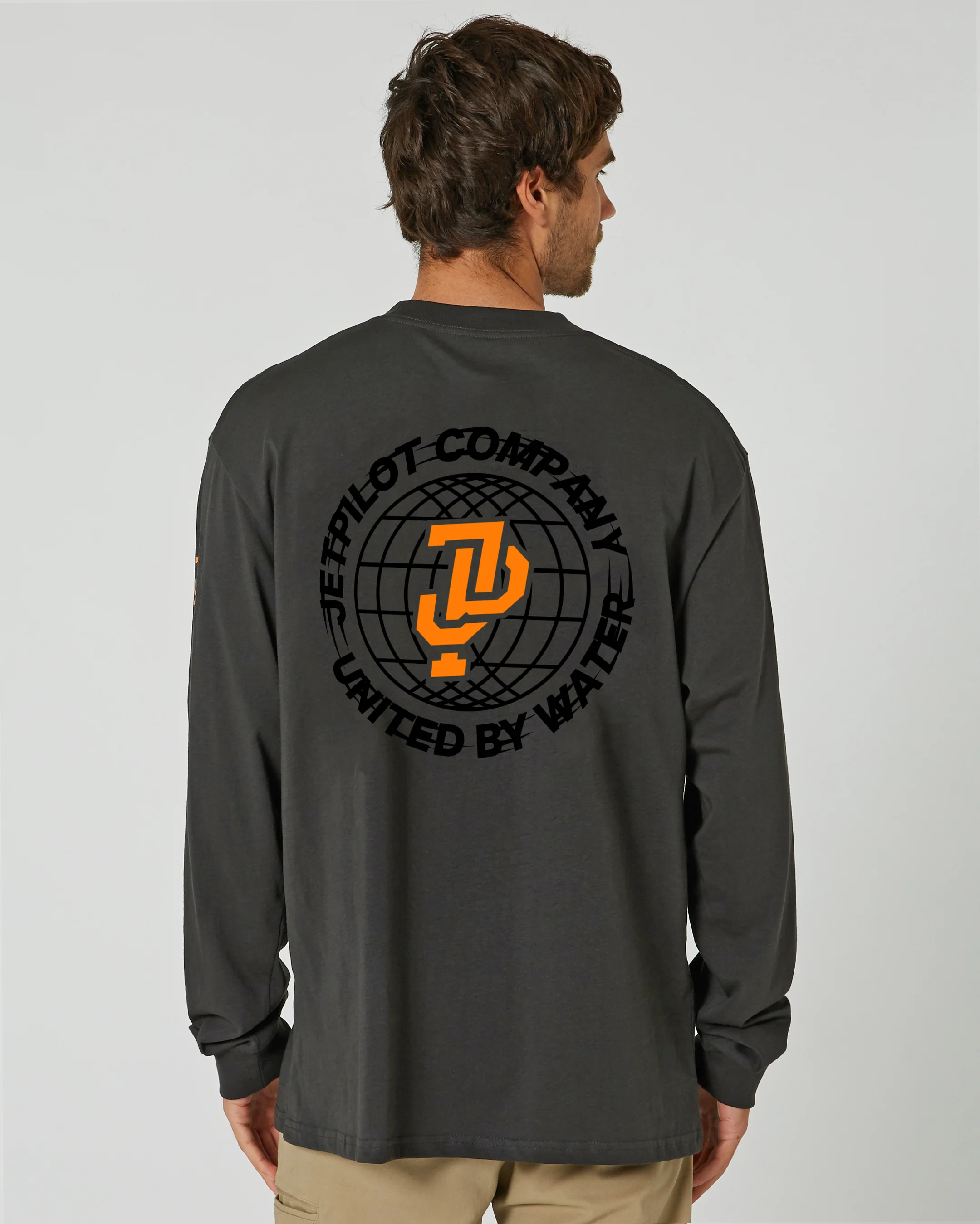 Jetpilot Global Mens Long Sleeve Tee - Charcoal - Image 4