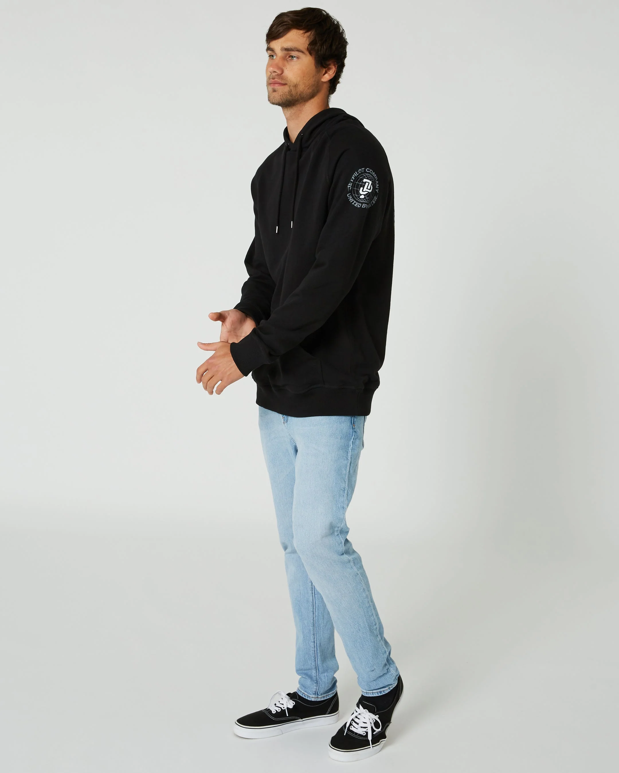 Jetpilot Global Mens Pullover Hoodie - Black - Image 3