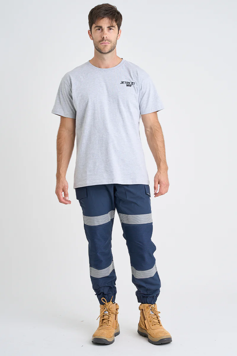 Jet-Lite Hybrid Taped Elastic Waist Cuff Pant - Navy - Image 2