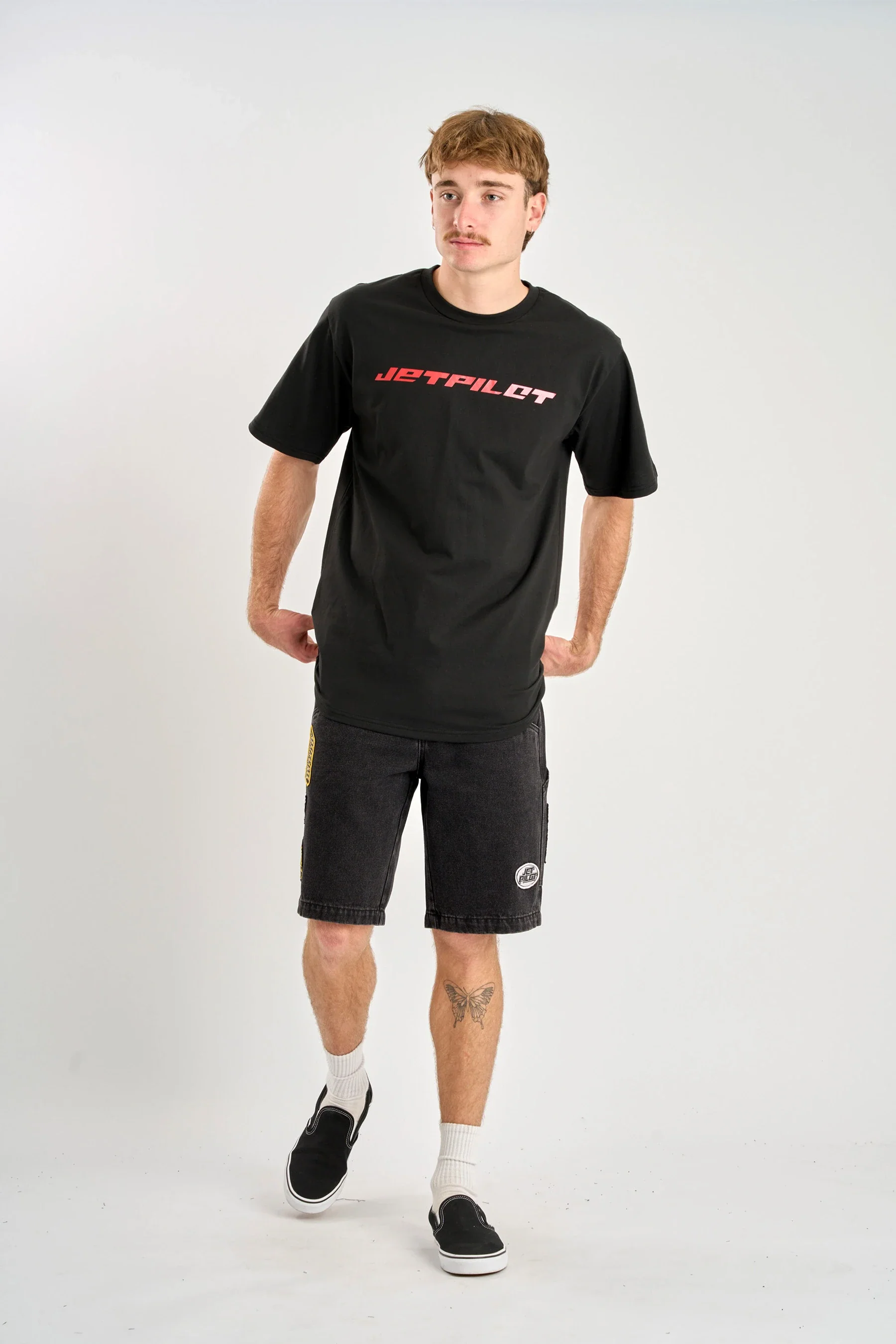 Jetpilot Blade Heavy Tee - Black/Red - Image 2