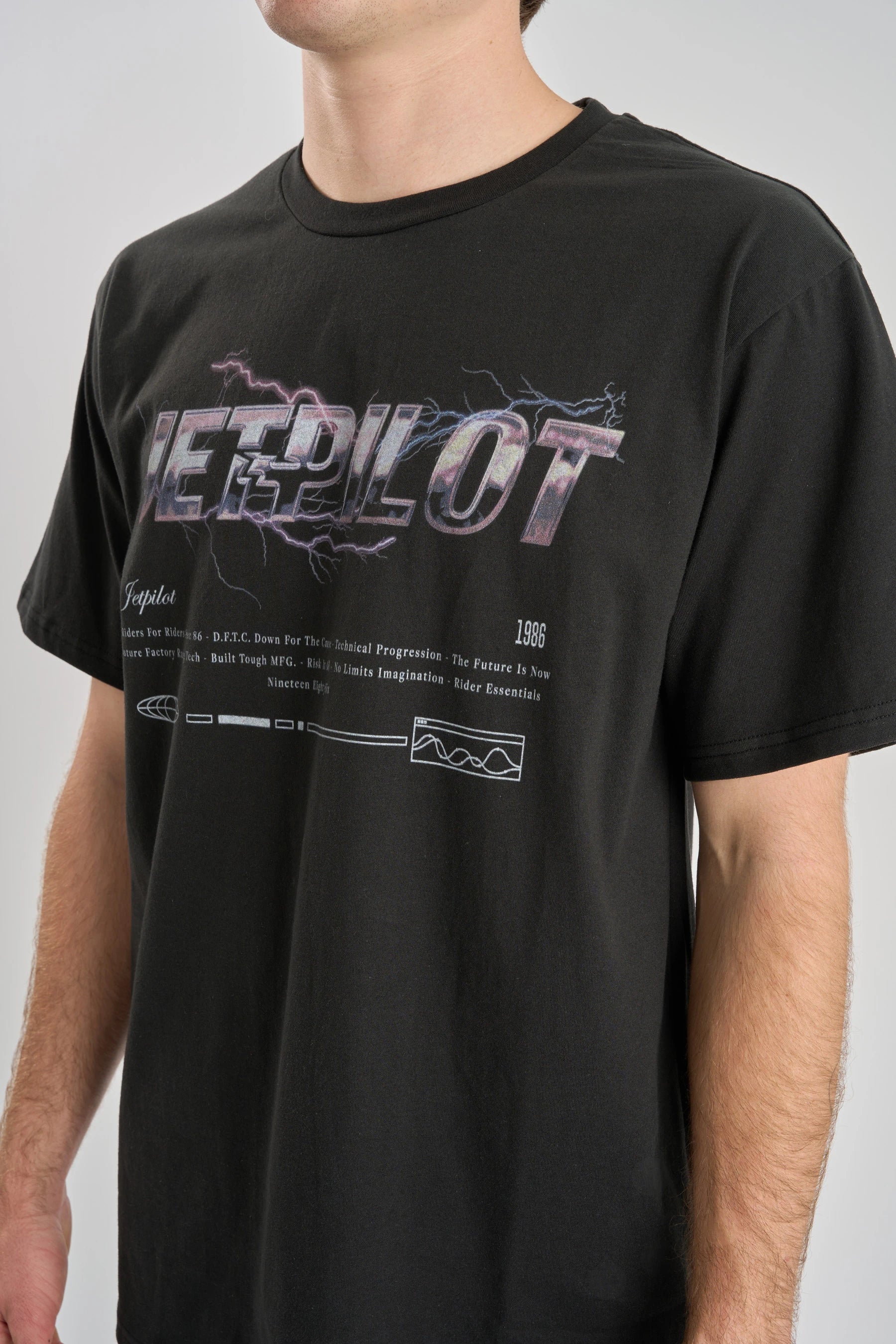 Jetpilot Chrome Tee - Black - Image 5