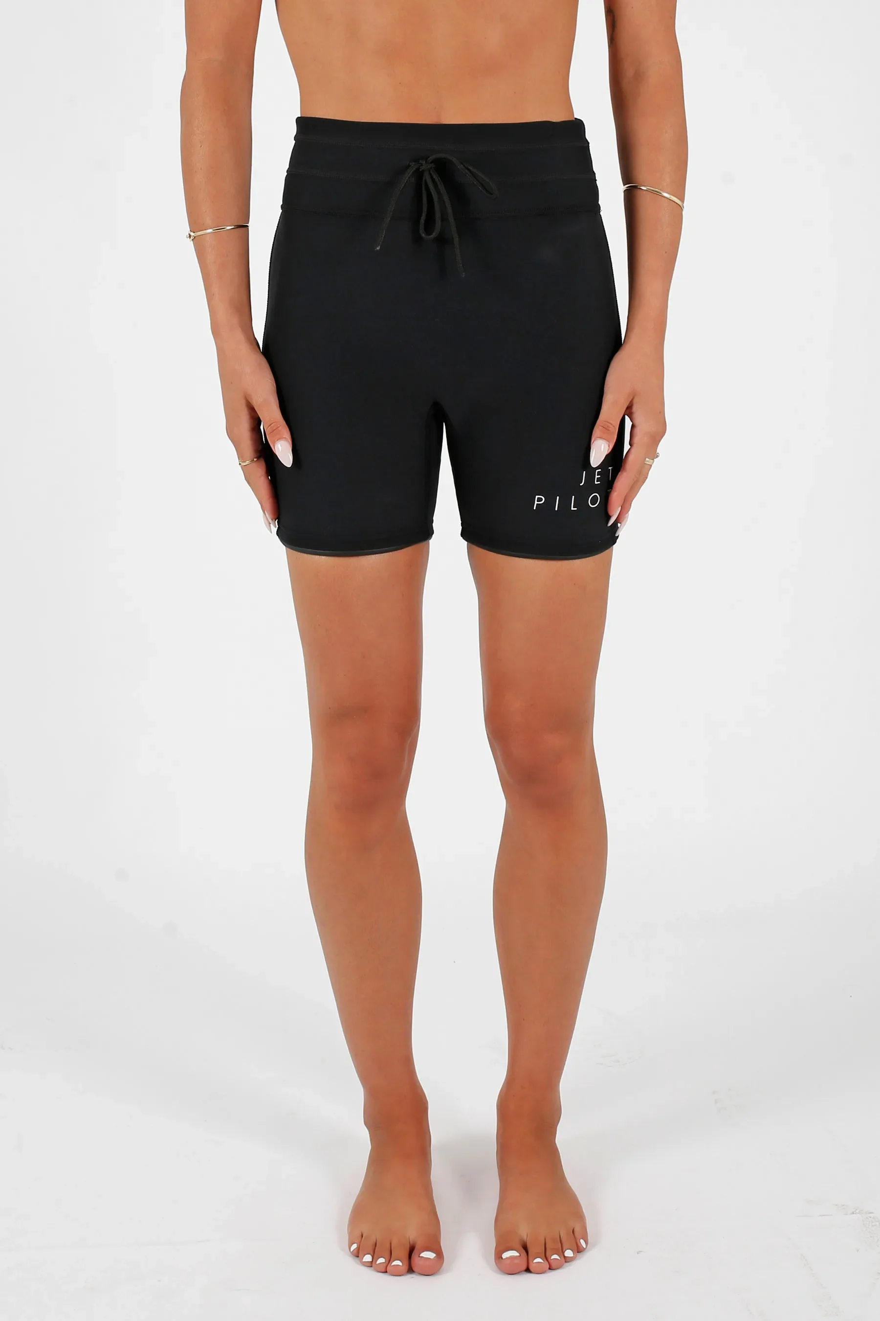 Jetpilot Corp 5" High Waisted Neoprene Short - Black - Image 2