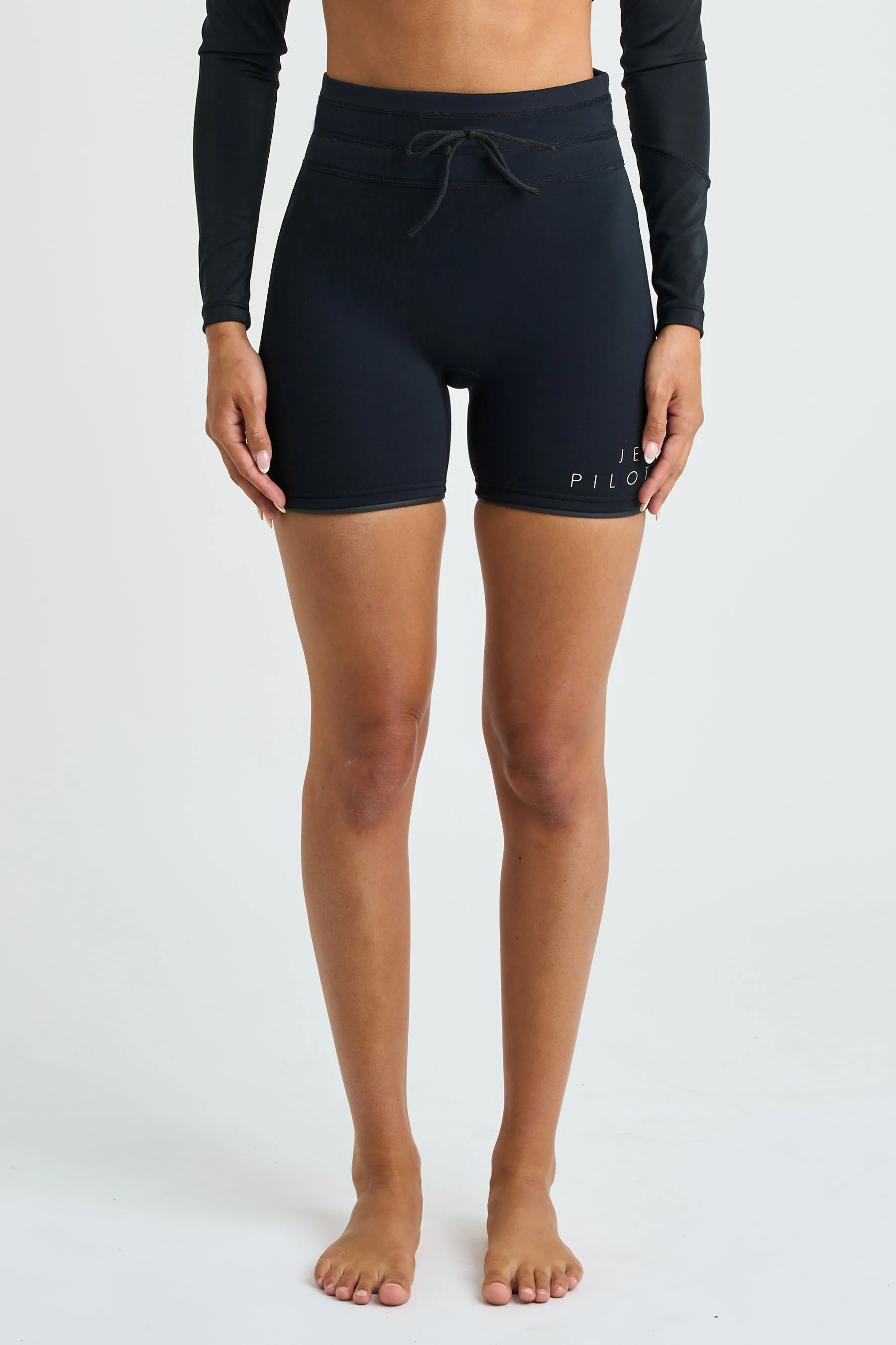 Jetpilot Corp 7" High Waisted Neoprene Short - Black - Image 2
