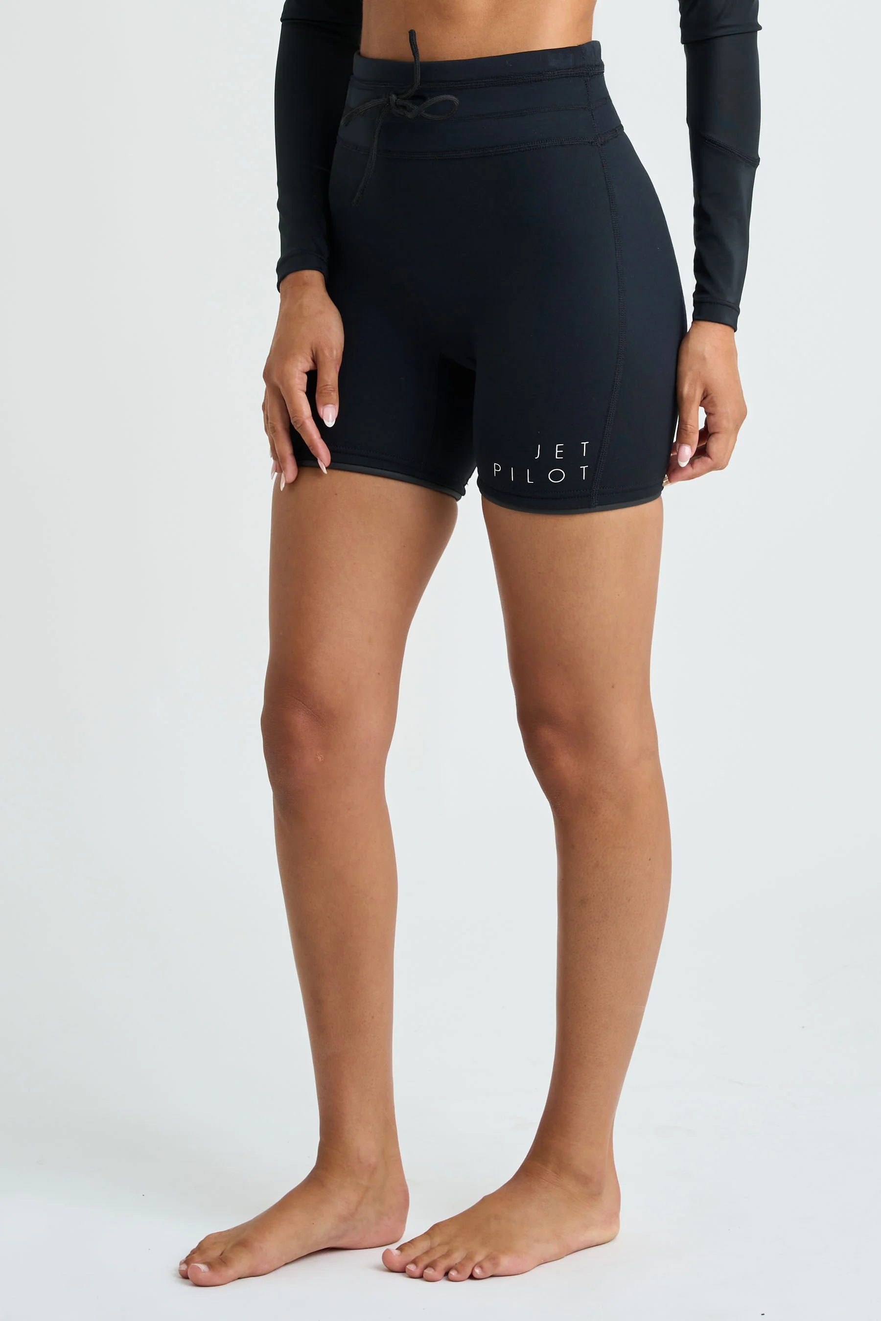 Jetpilot Corp 7" High Waisted Neoprene Short - Black - Image 3