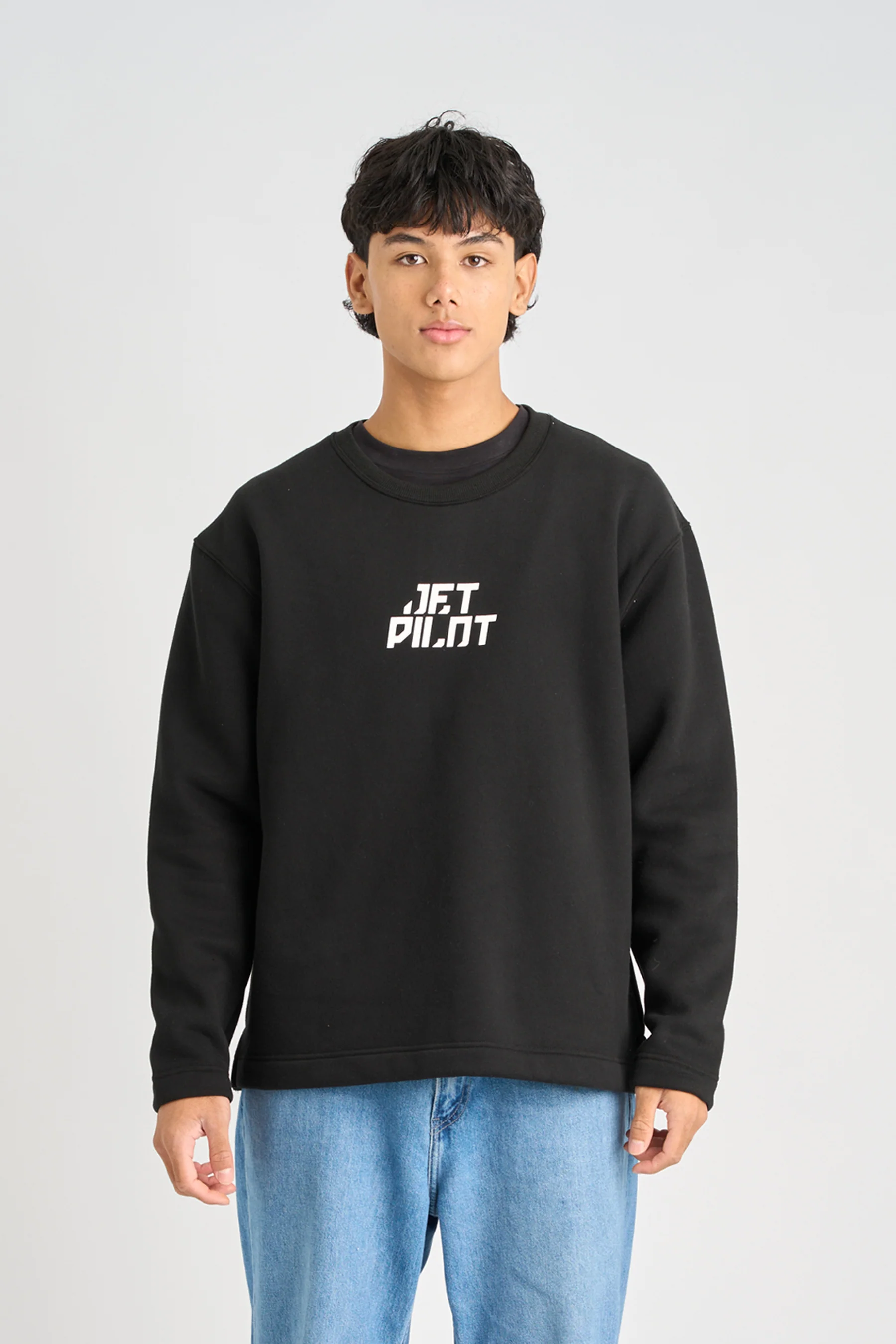 Jetpilot Corp Crew Sweatshirt - Black