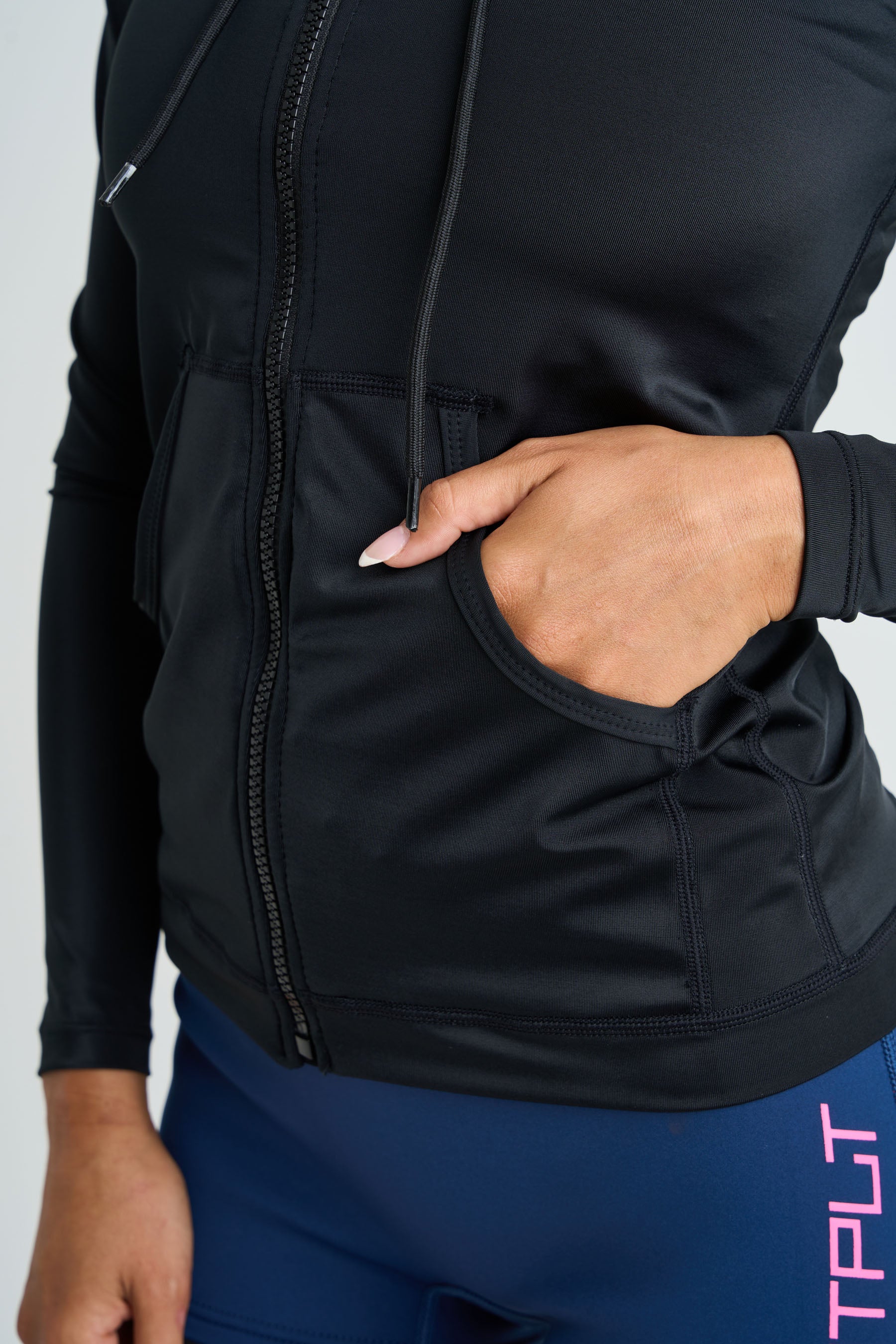 Jetpilot Corp Ladies Long Sleve Hooded Rashie - Black - Image 5