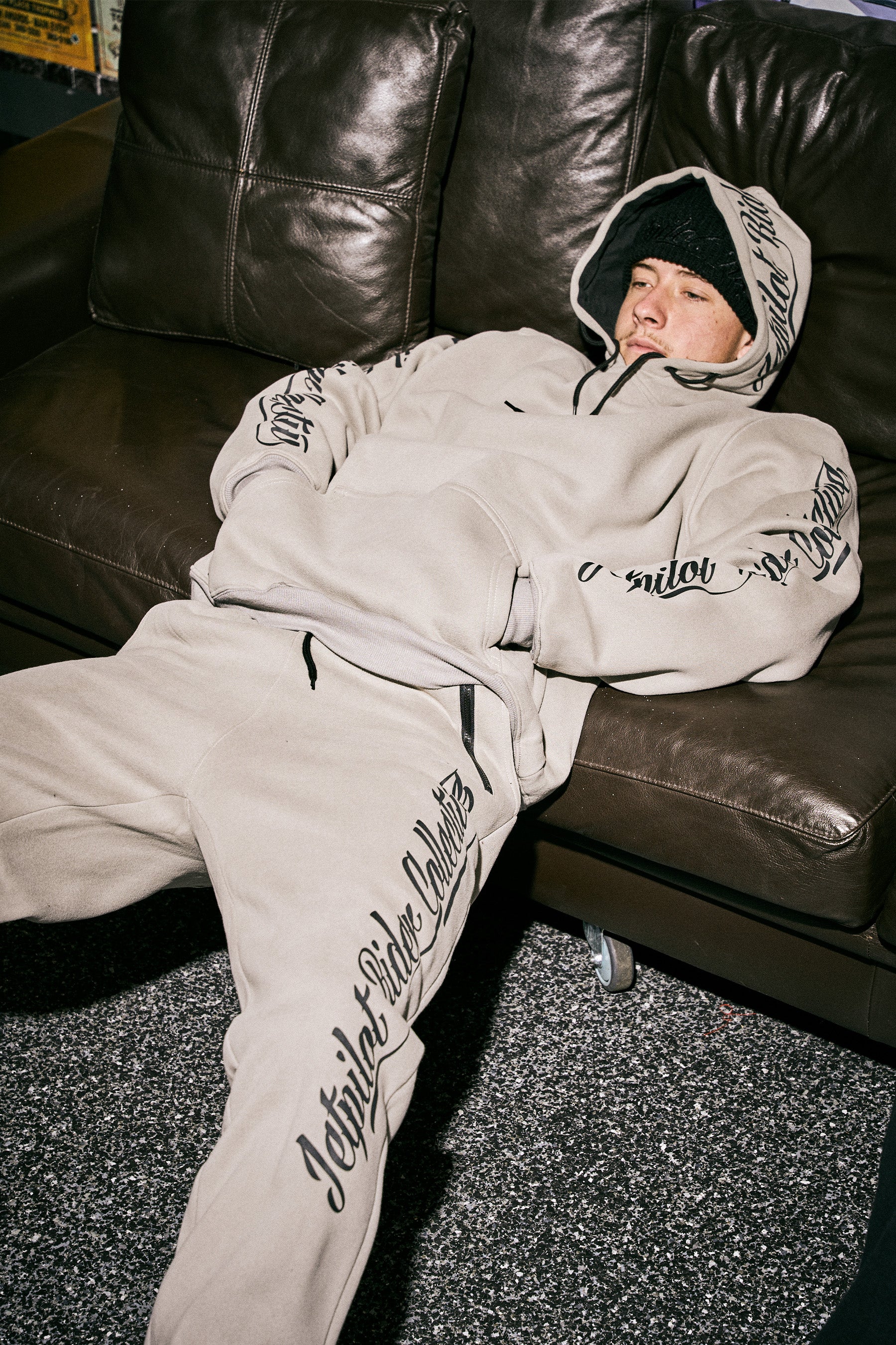 Jetpilot Dark Script Pullover Hoodie - Storm - Image 2
