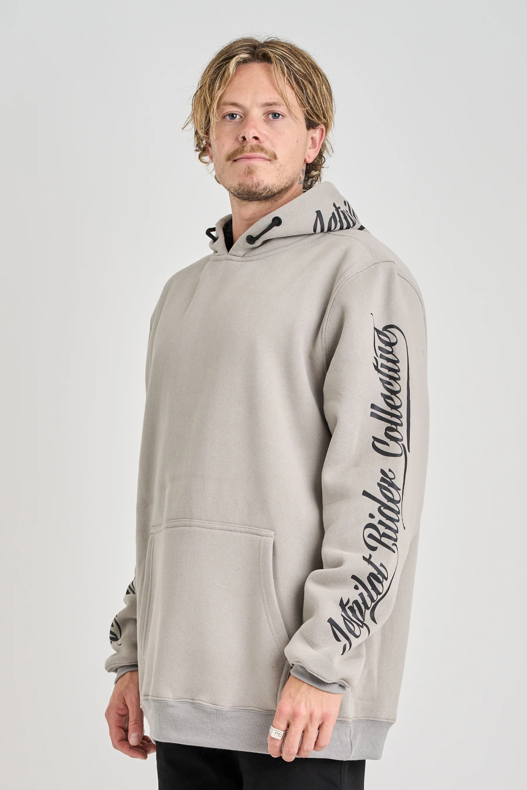 Jetpilot Dark Script Pullover Hoodie - Storm - Image 4
