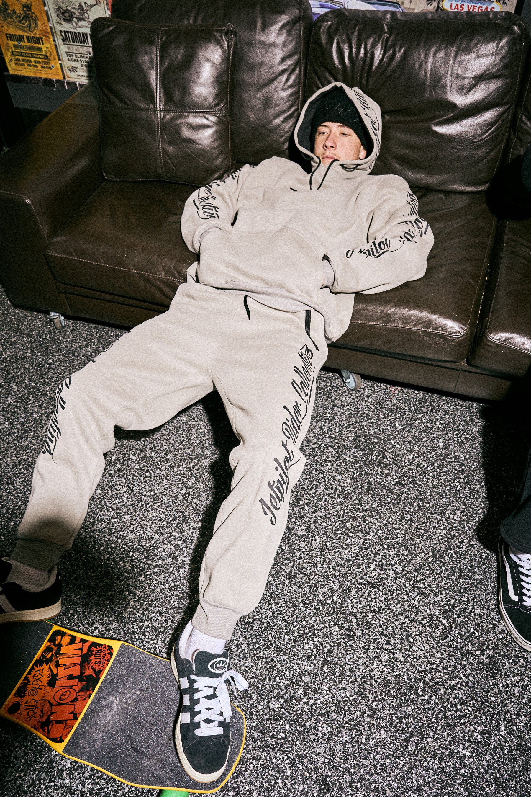 Jetpilot Dark Script Track Pant - Storm - Image 9