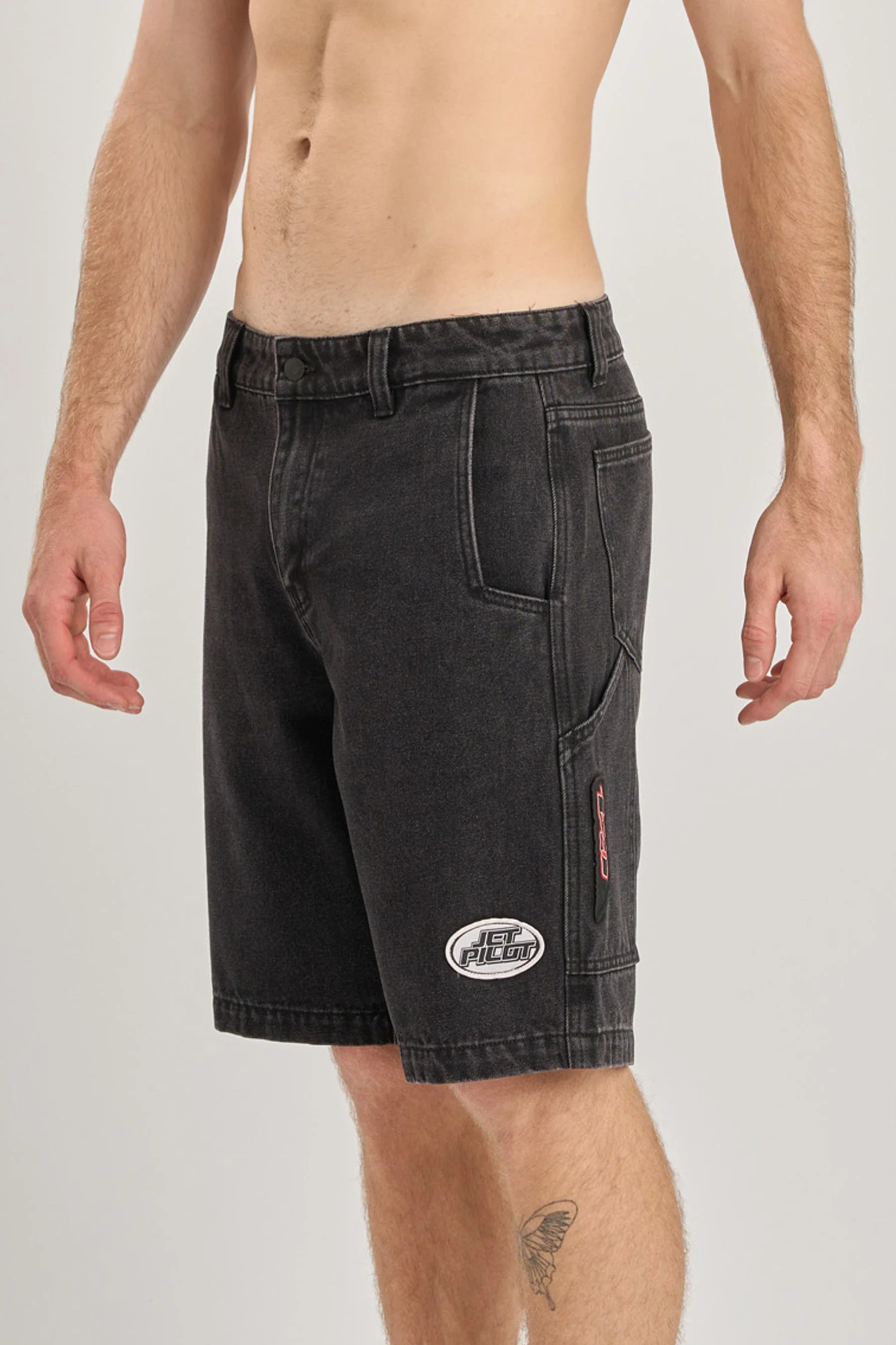 Jetpilot Factory Denim Shorts - Black - Image 3