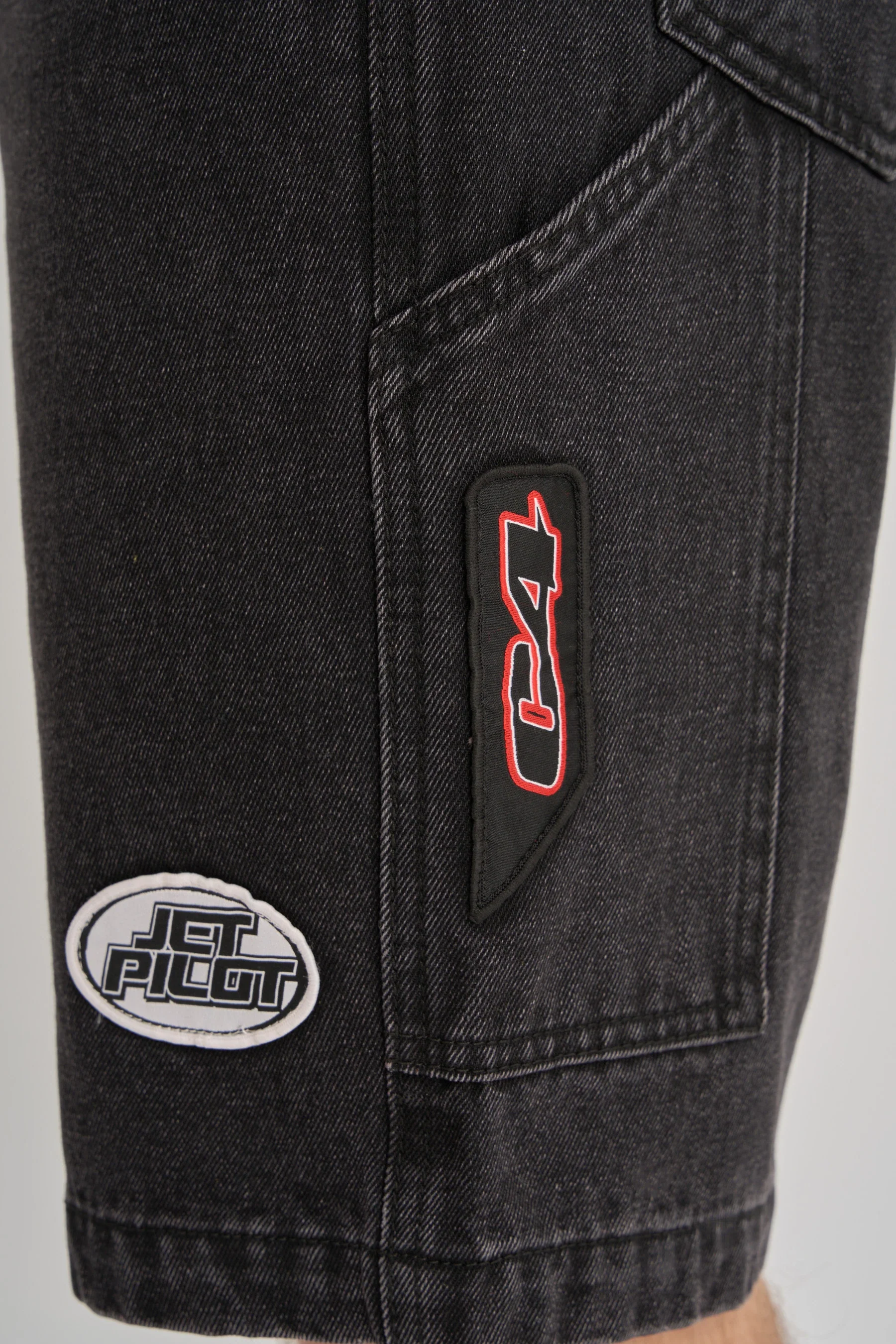 Jetpilot Factory Denim Shorts - Black - Image 7