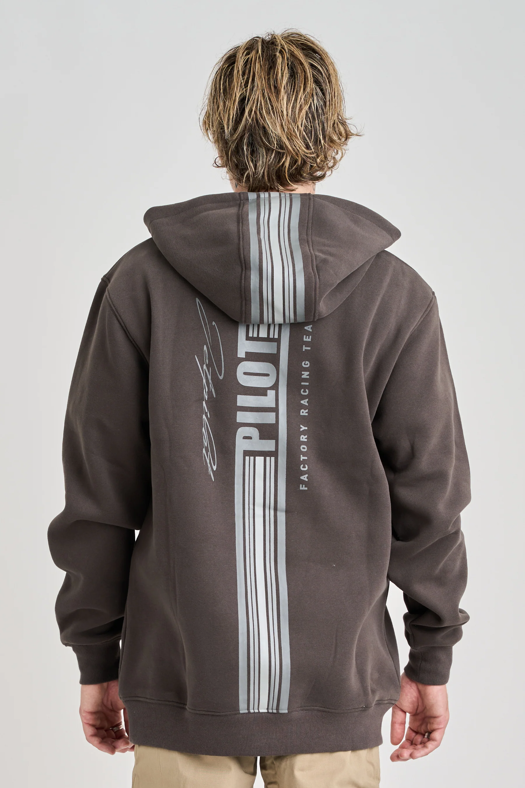 Jetpilot Factory Racing Pullover Hoodie - Grey - Image 3