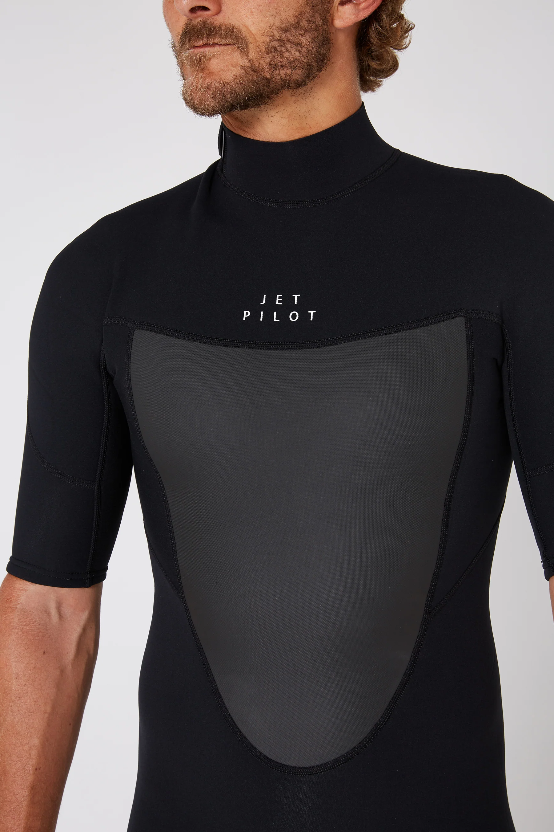 Jetpilot Flight Mens 2X2 Back Zip Short Sleeve Springsuit - Black - Image 16