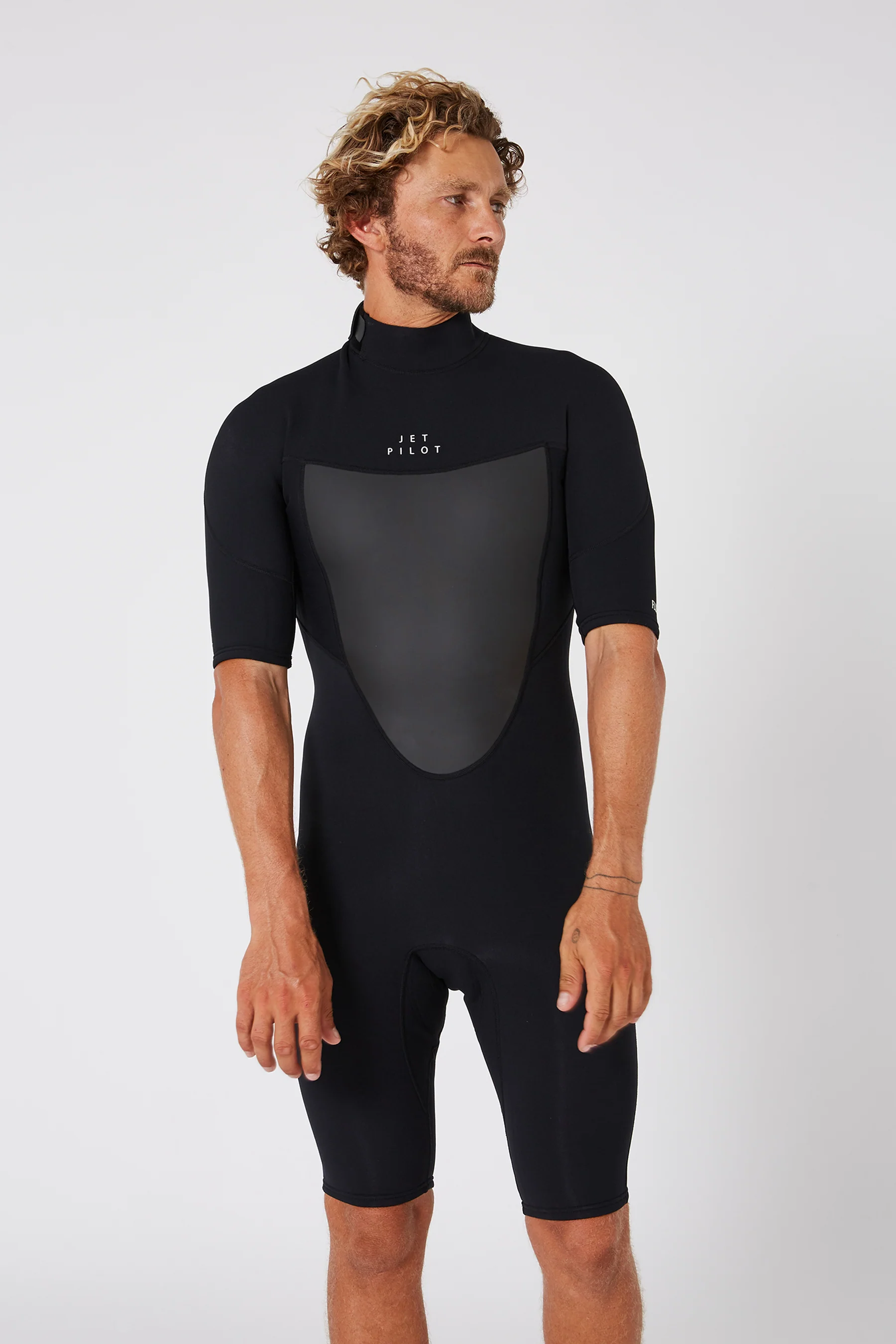 Jetpilot Flight Mens 2X2 Back Zip Short Sleeve Springsuit - Black - Image 20