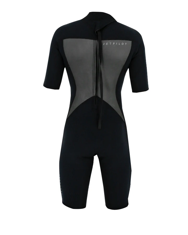 Jetpilot Flight Mens 2X2 Back Zip Short Sleeve Springsuit - Black - Image 4