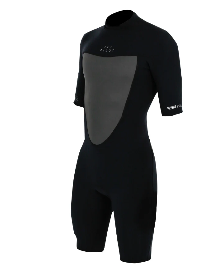 Jetpilot Flight Mens 2X2 Back Zip Short Sleeve Springsuit - Black - Image 5