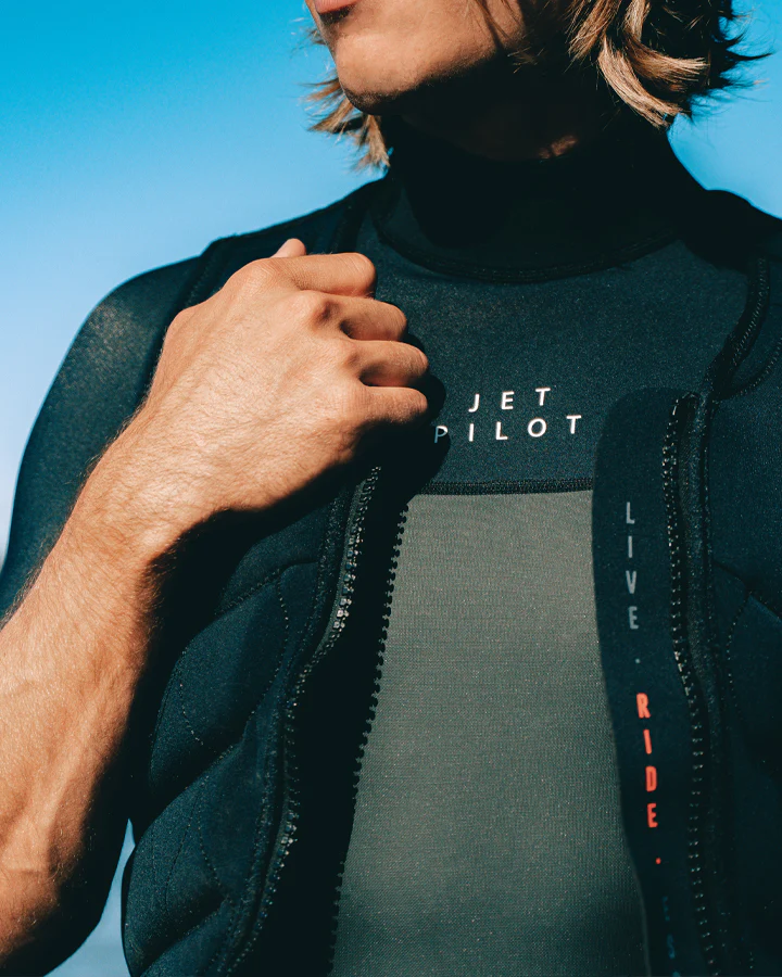 Jetpilot Flight Mens 2X2 Back Zip Short Sleeve Springsuit - Black - Image 7