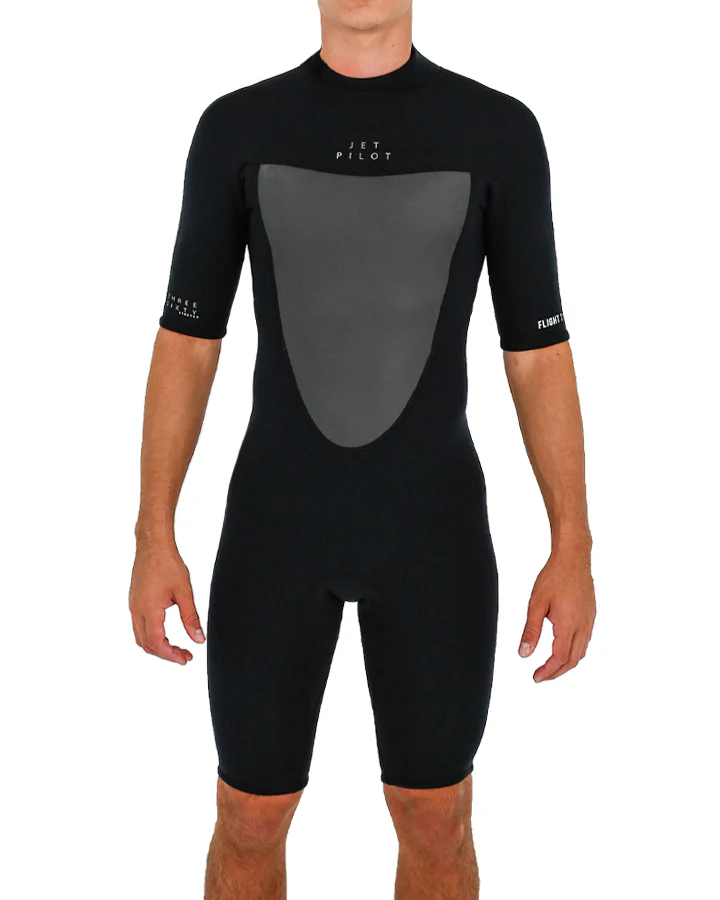 Jetpilot Flight Mens 2X2 Back Zip Short Sleeve Springsuit - Black - Image 8