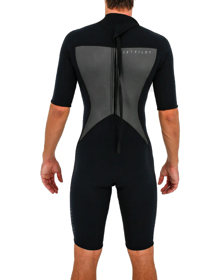 Jetpilot Flight Mens 2X2 Back Zip Short Sleeve Springsuit - Black - Image 9
