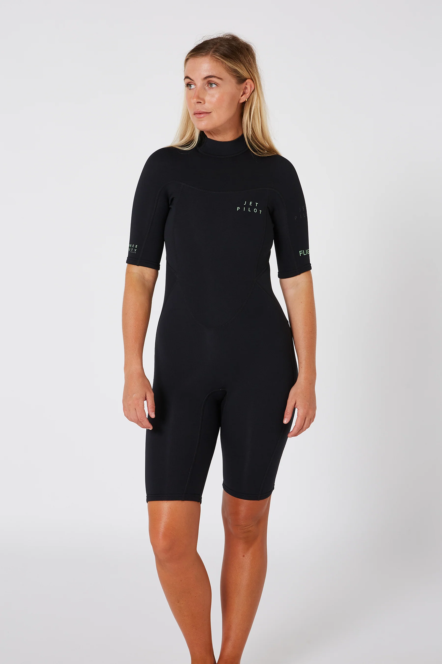 Jetpilot Flight 2X2 Short Sleeve Womens Springsuit - Black - Image 3