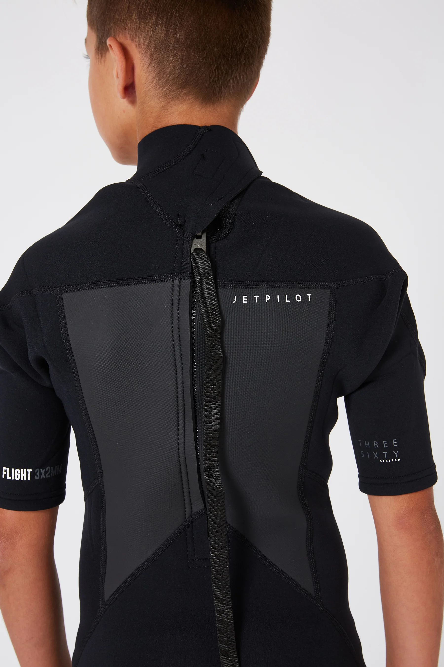 Jetpilot Flight Youth 2/2Mm Short Sleeve Springsuit - Black/Black - Image 5