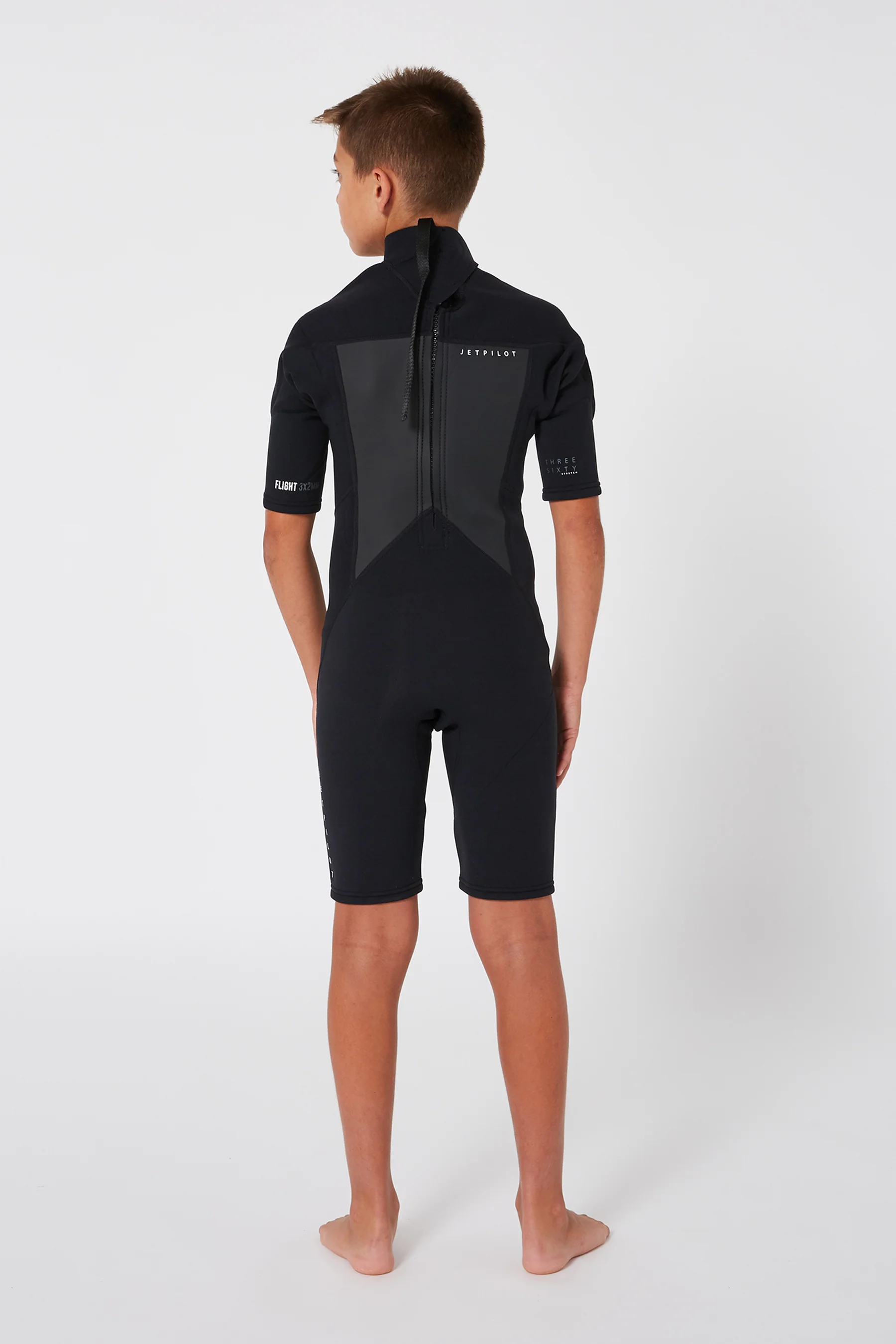 Jetpilot Flight Youth 2/2Mm Short Sleeve Springsuit - Black/Black - Image 9