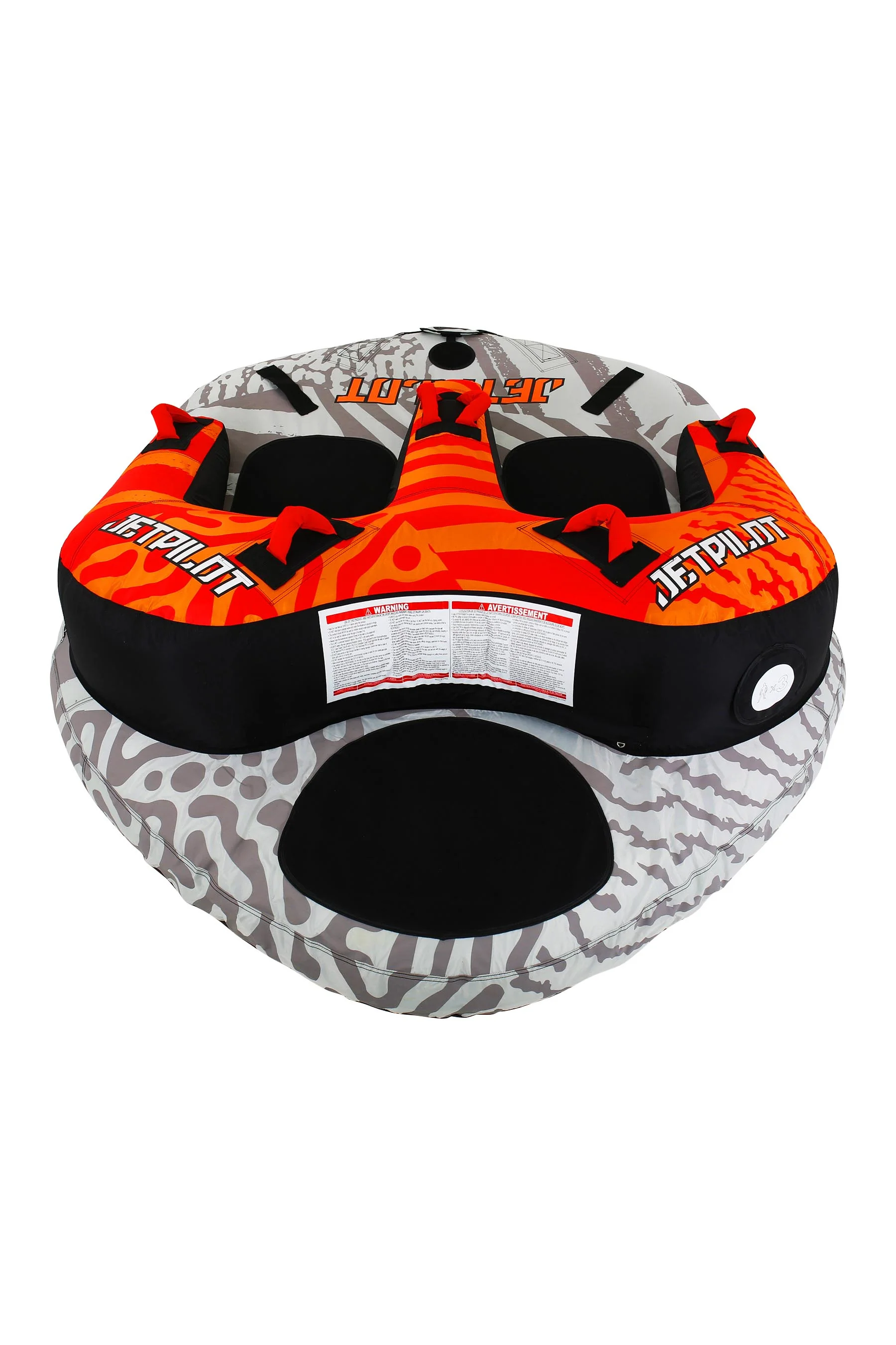 Jetpilot Freeride 3 Person Towable Tube - Grey/Orange - Image 4