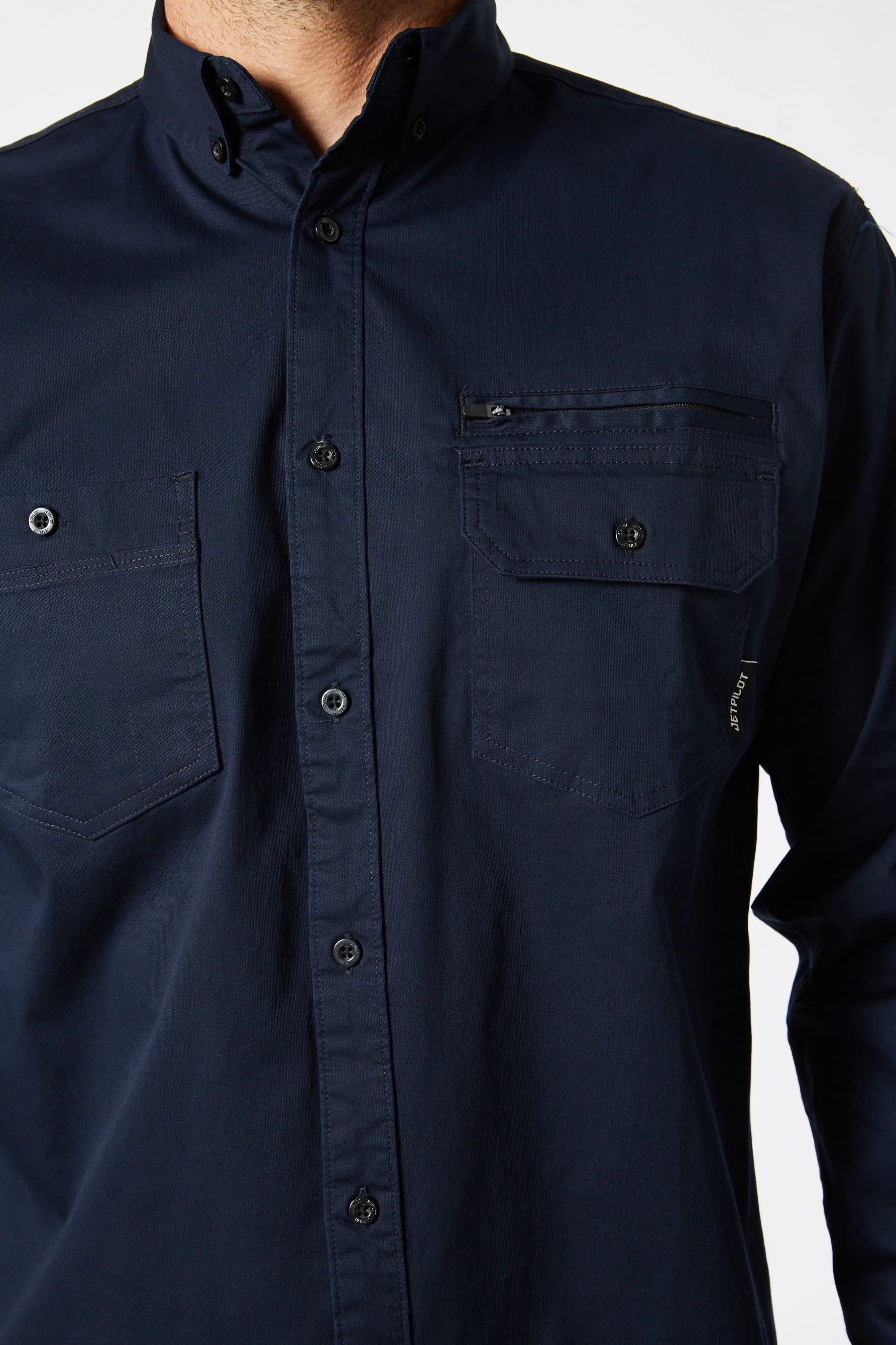 Jetpilot Fueled Long Sleeve Shirt - Navy - Image 3