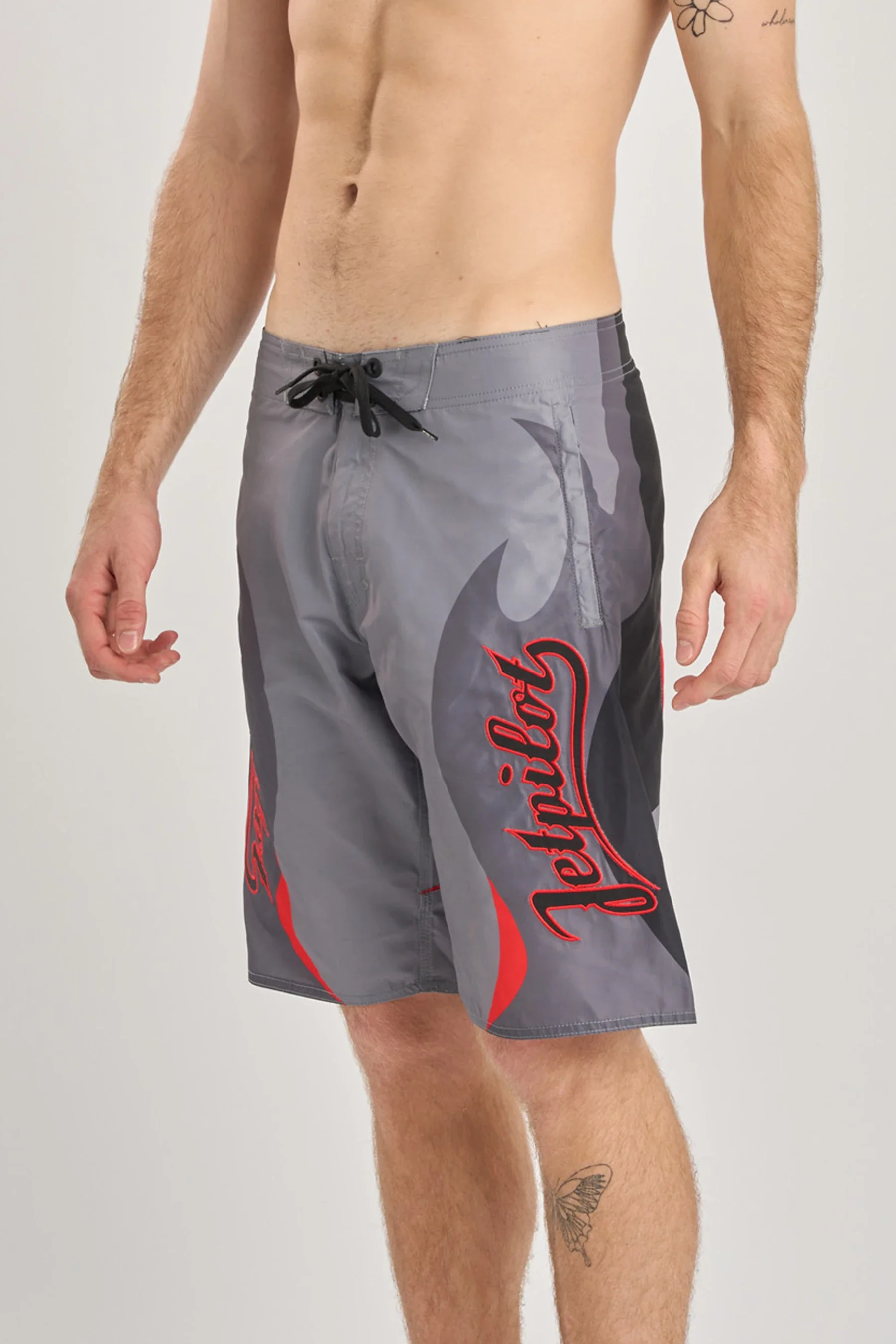 Jetpilot Hardcore Boardshort - Charcoal/Red - Image 3