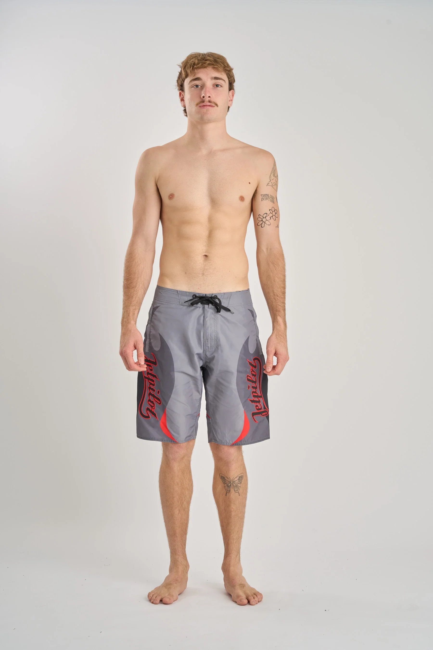 Jetpilot Hardcore Boardshort - Charcoal/Red - Image 5
