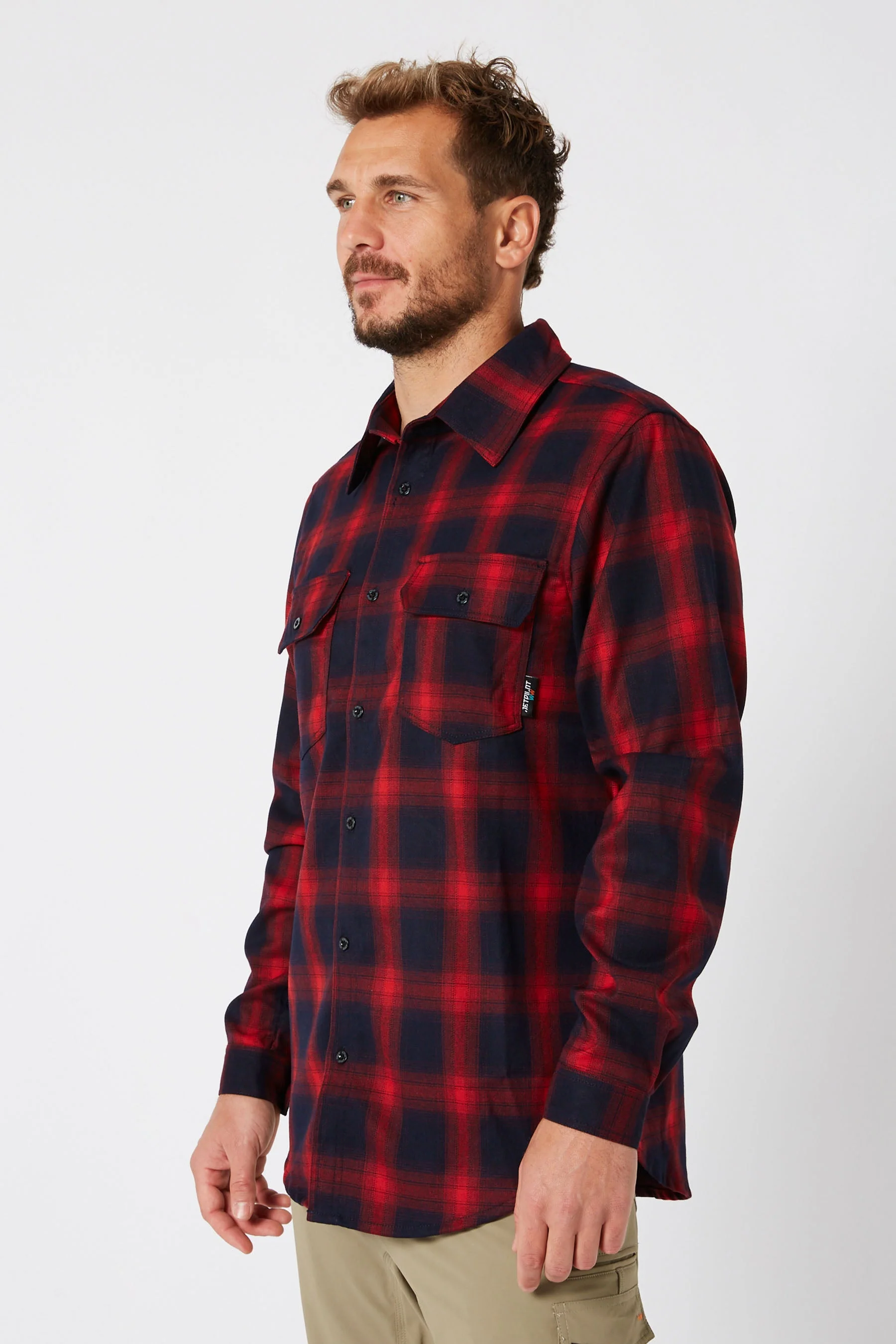 Jetpilot Mens Flannel Shirt - Red - Image 3