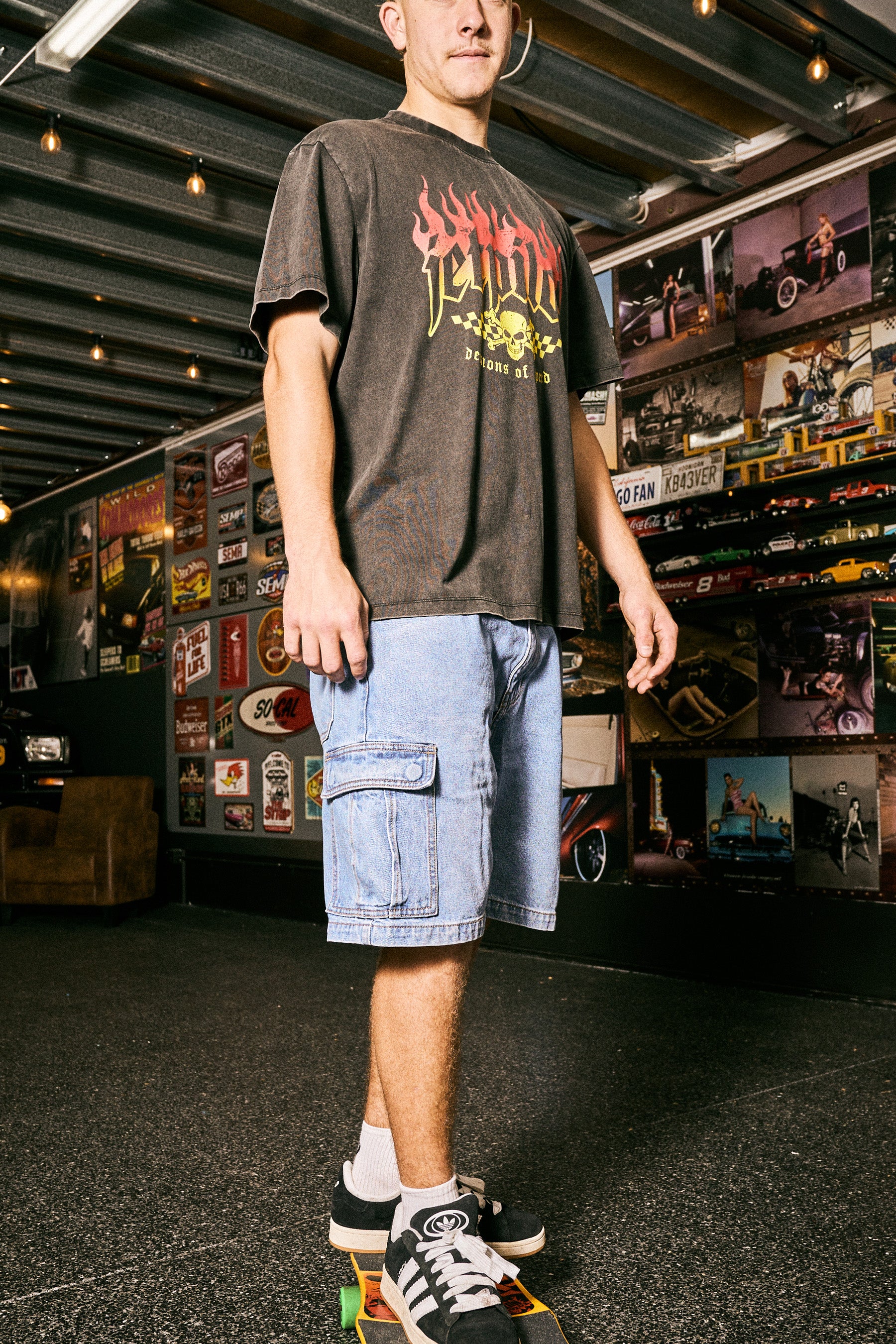 Jetpilot Live Fast Tee - Washed Black - Image 9