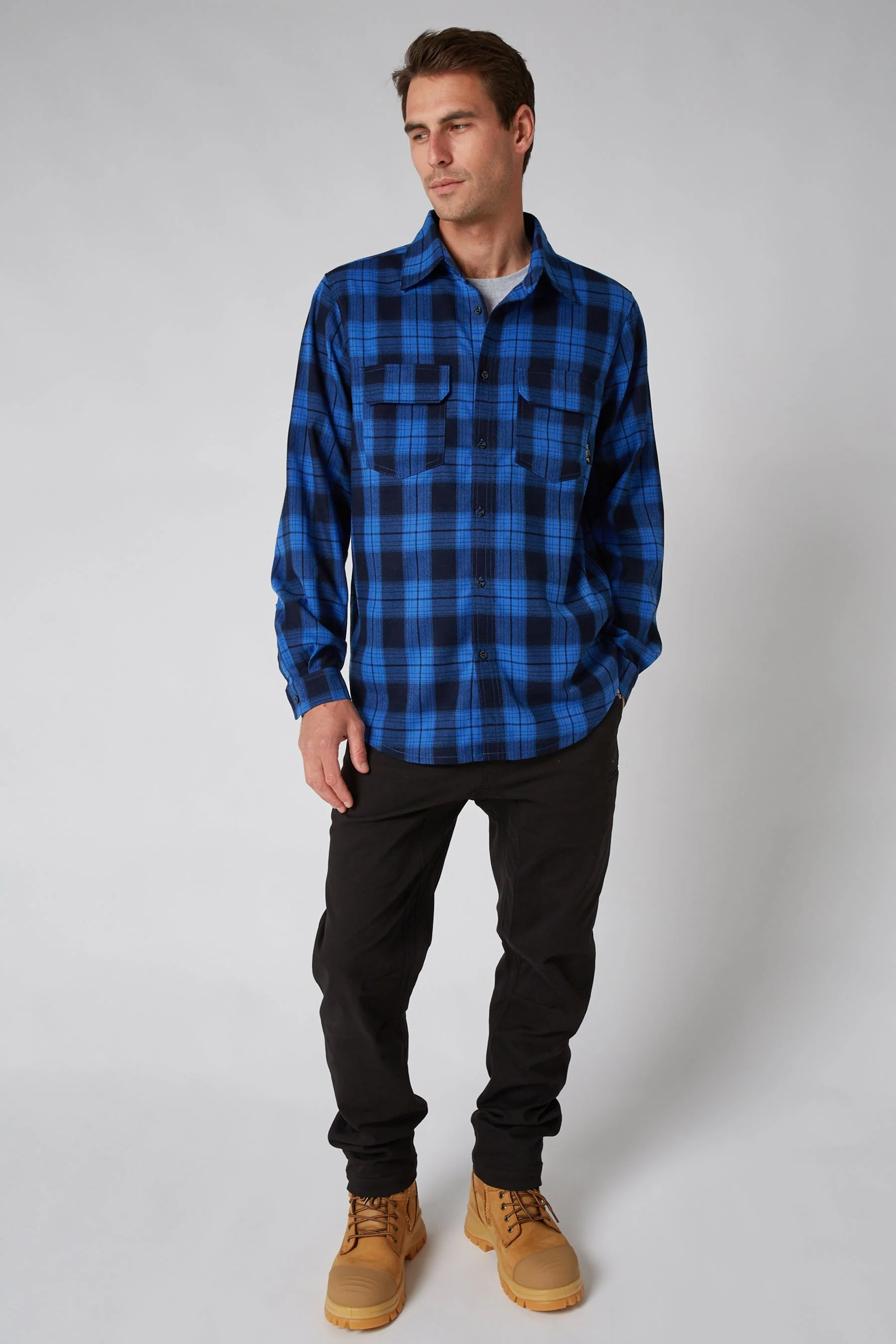 Jetpilot Mens Flannel Shirt - Blue - Image 5