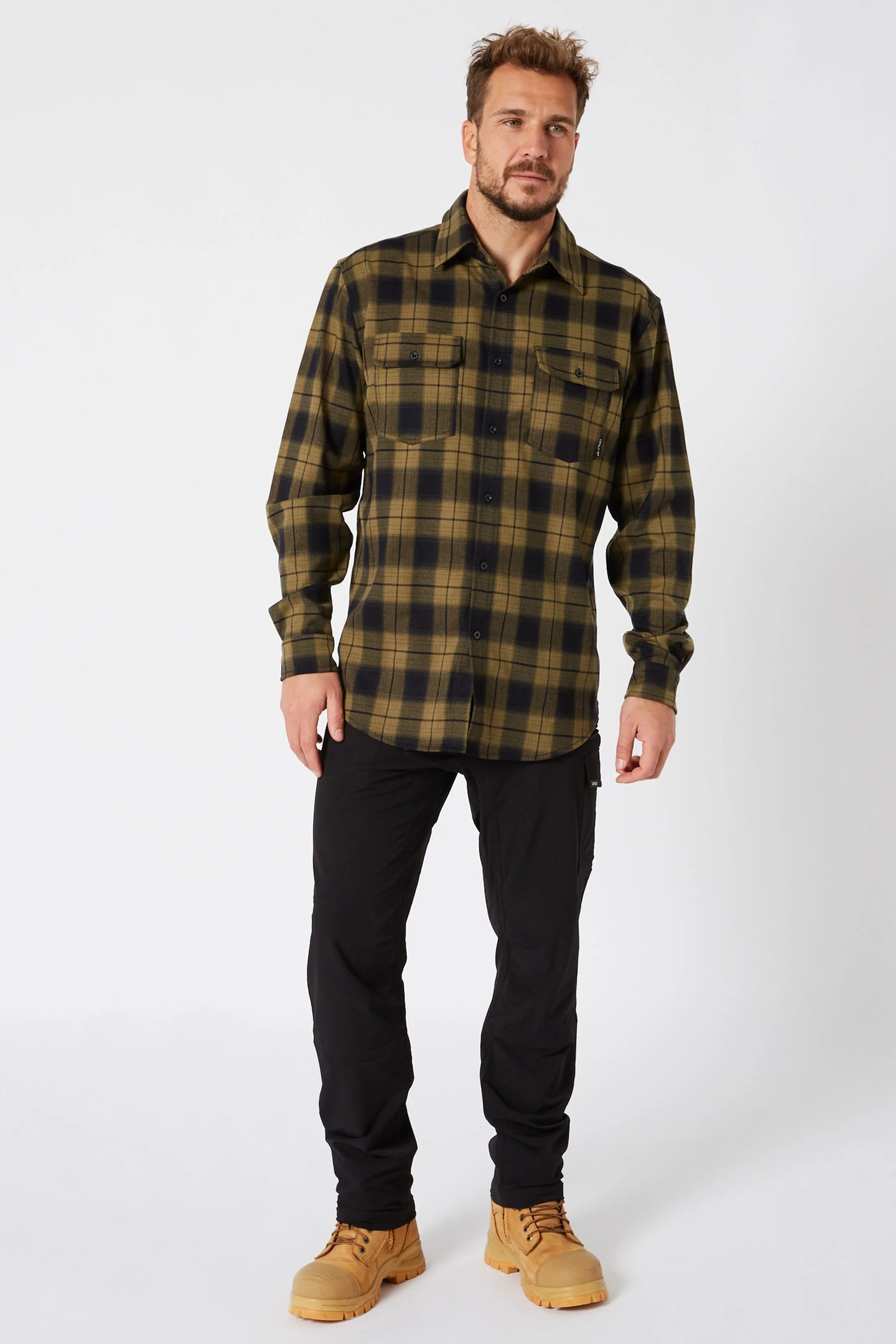 Jetpilot Mens Flannel Shirt - Mustard - Image 5